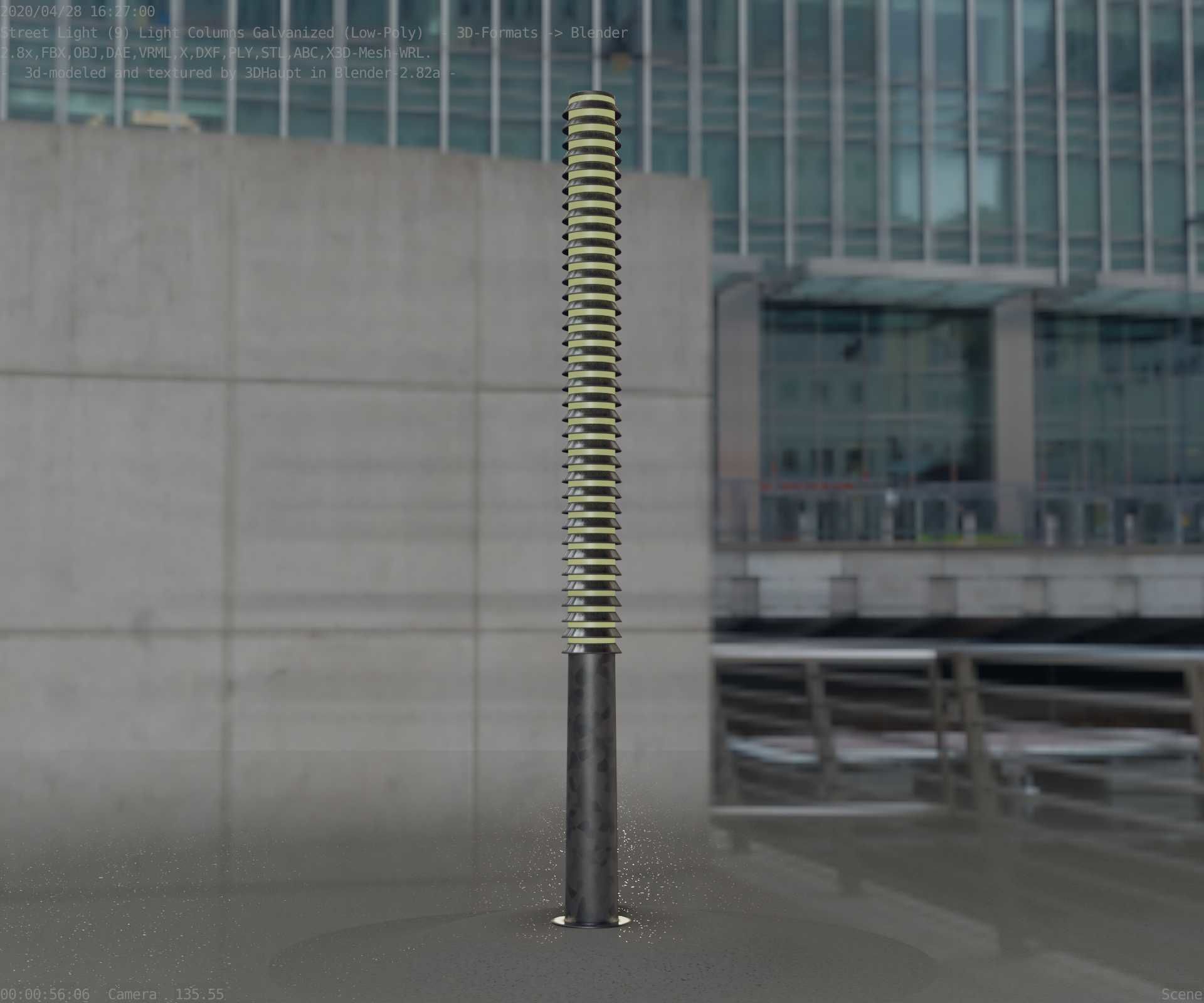 Galvanized Light-Column -14- Street-Light 9 Low-poly 3D model_50