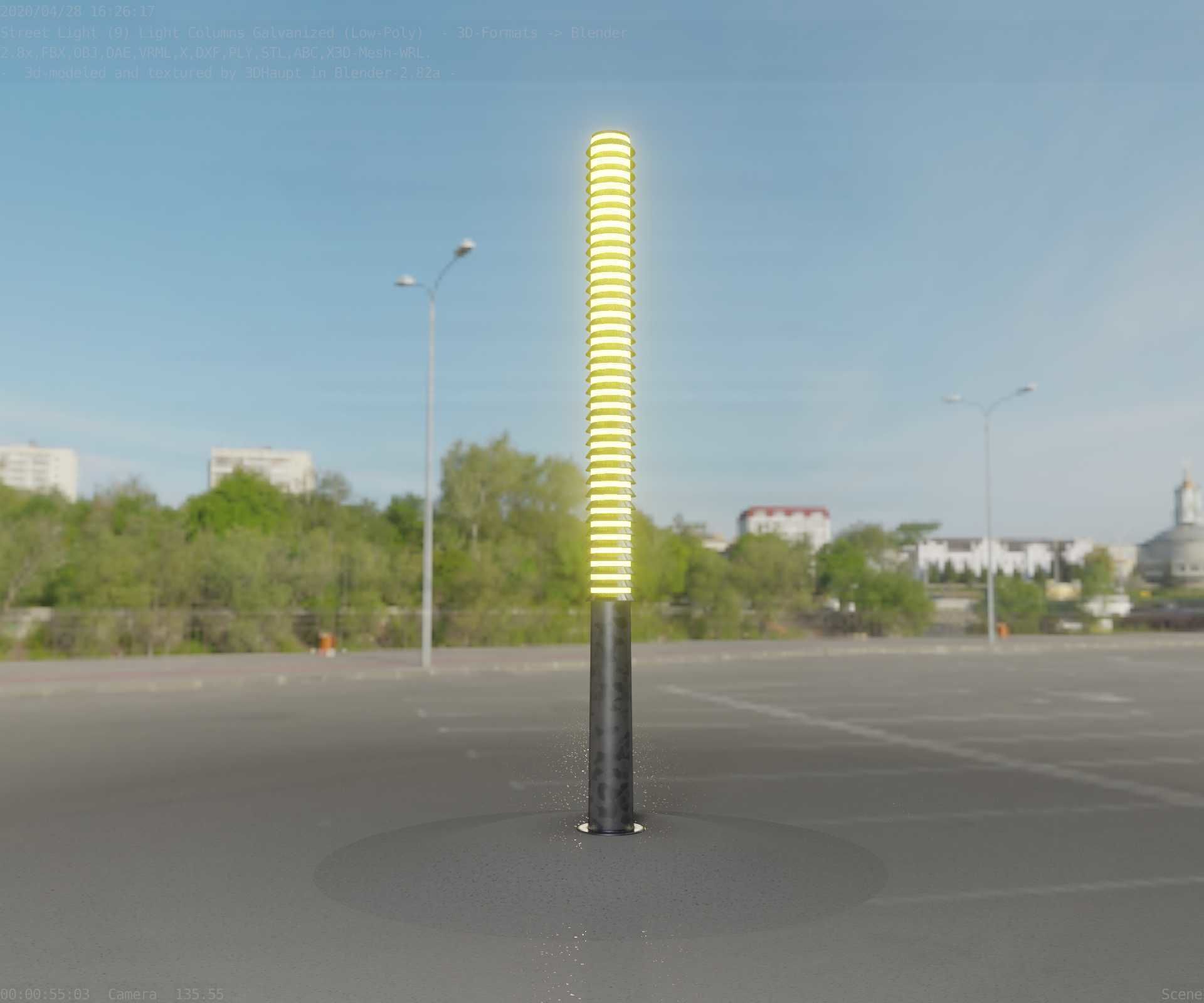 Galvanized Light-Column -14- Street-Light 9 Low-poly 3D model_37