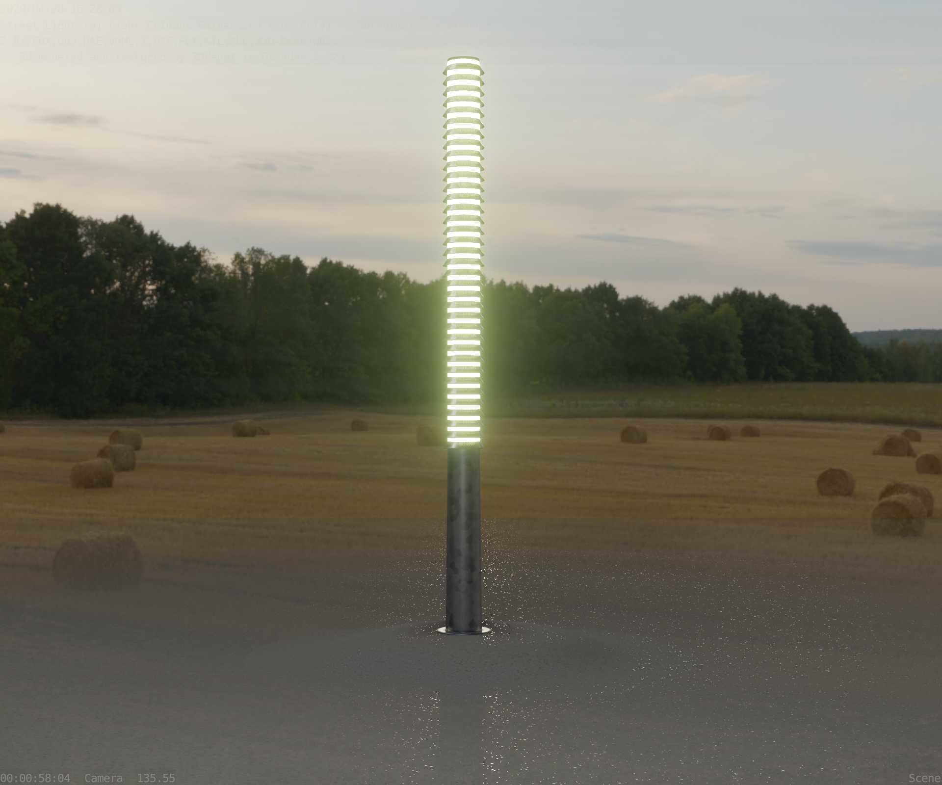 Galvanized Light-Column -14- Street-Light 9 Low-poly 3D model_96