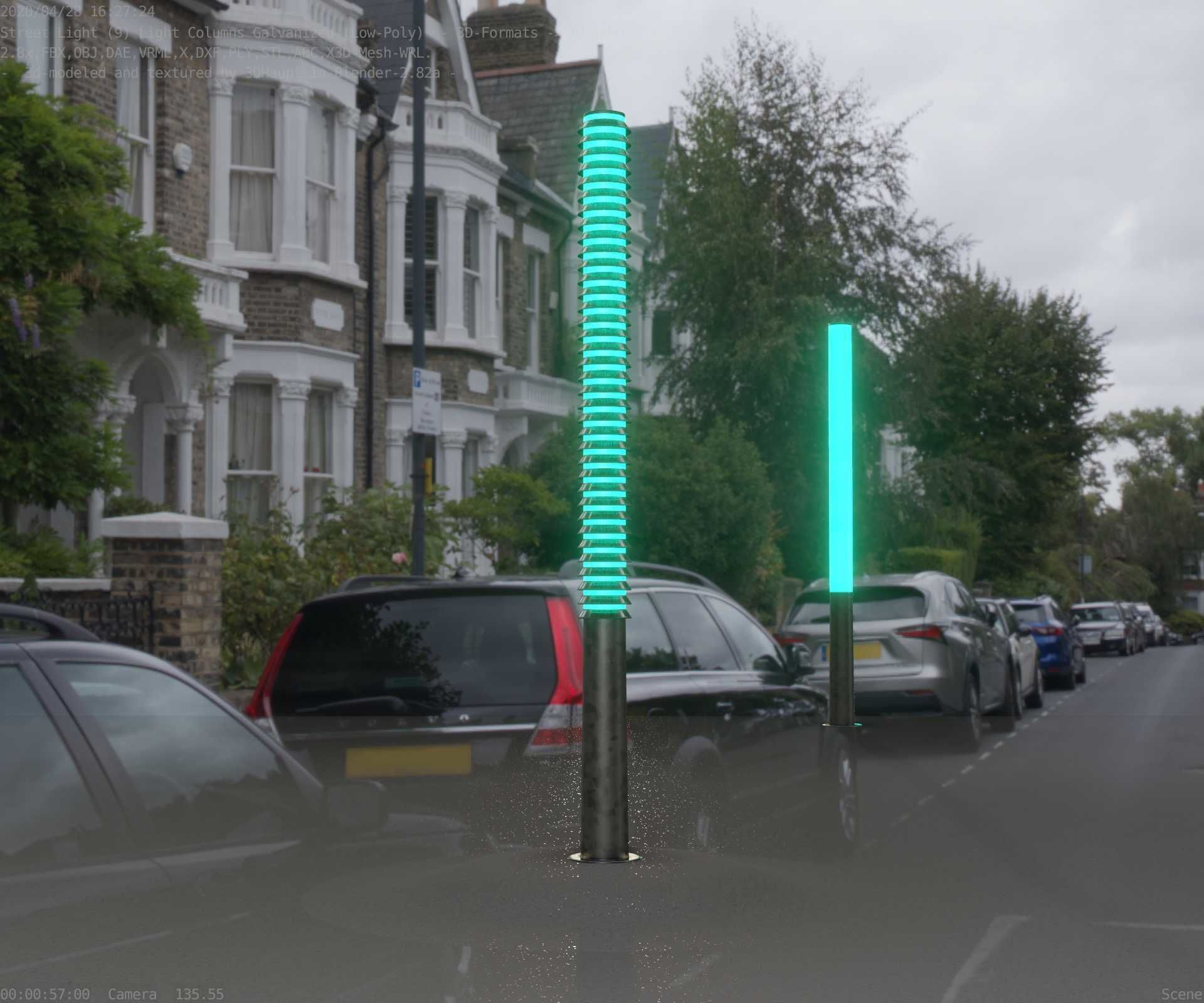 Galvanized Light-Column -14- Street-Light 9 Low-poly 3D model_68