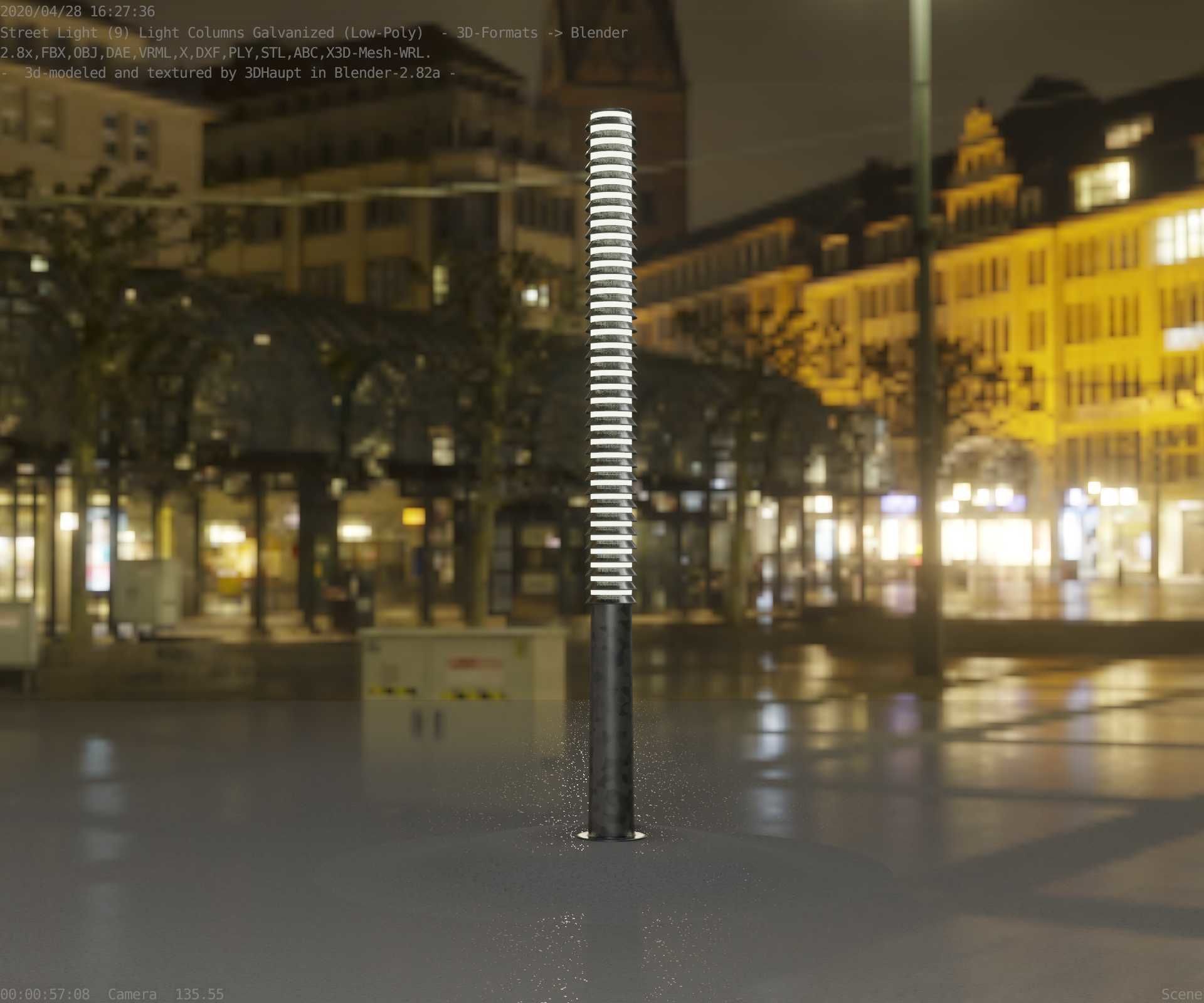 Galvanized Light-Column -14- Street-Light 9 Low-poly 3D model_76