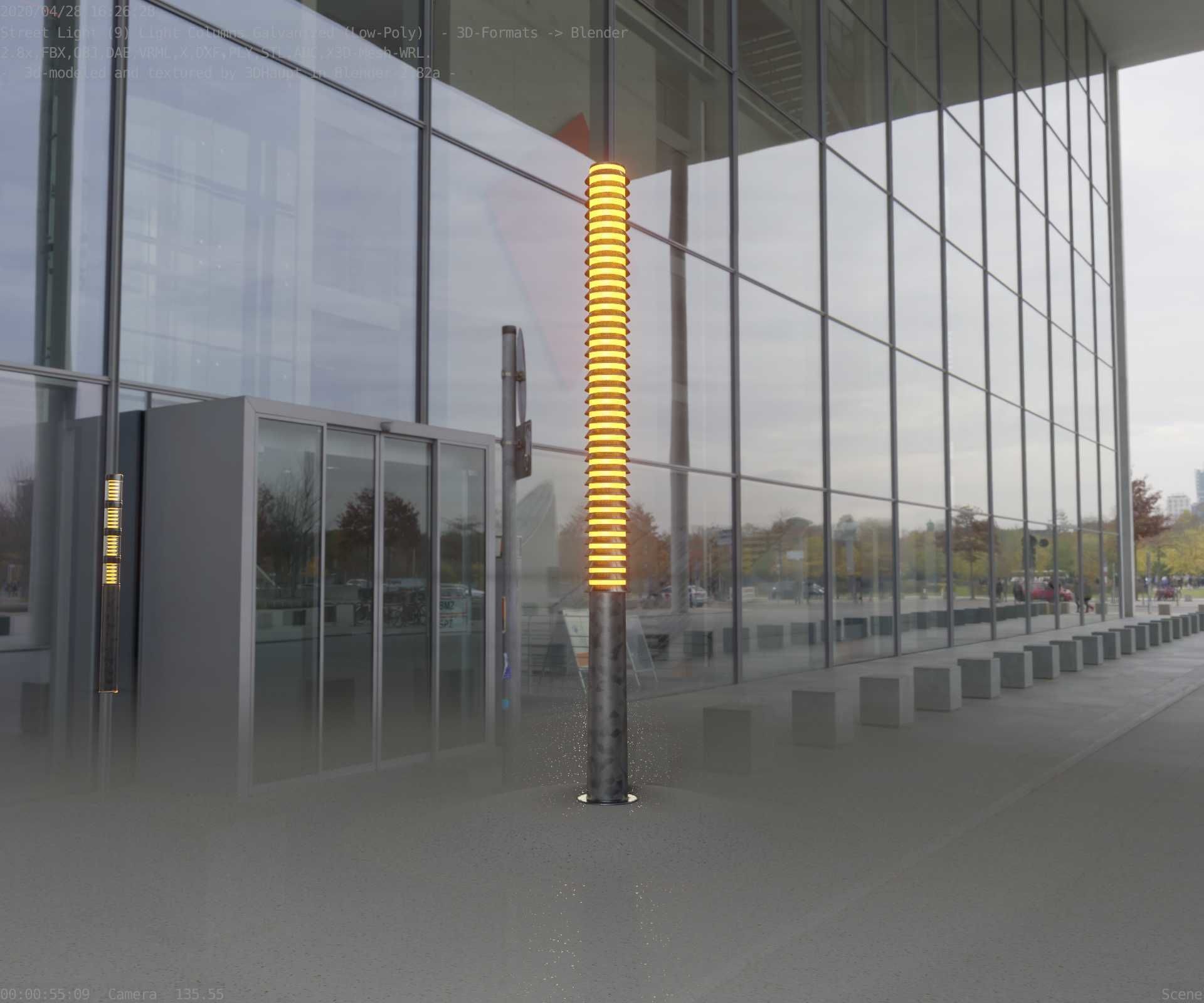 Galvanized Light-Column -14- Street-Light 9 Low-poly 3D model_43