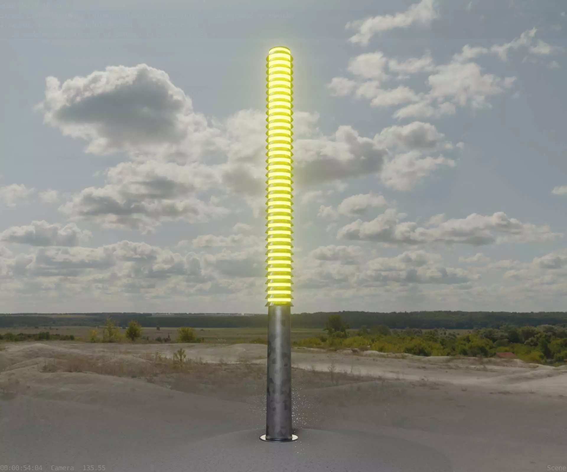 Galvanized Light-Column -14- Street-Light 9 Low-poly 3D model_0