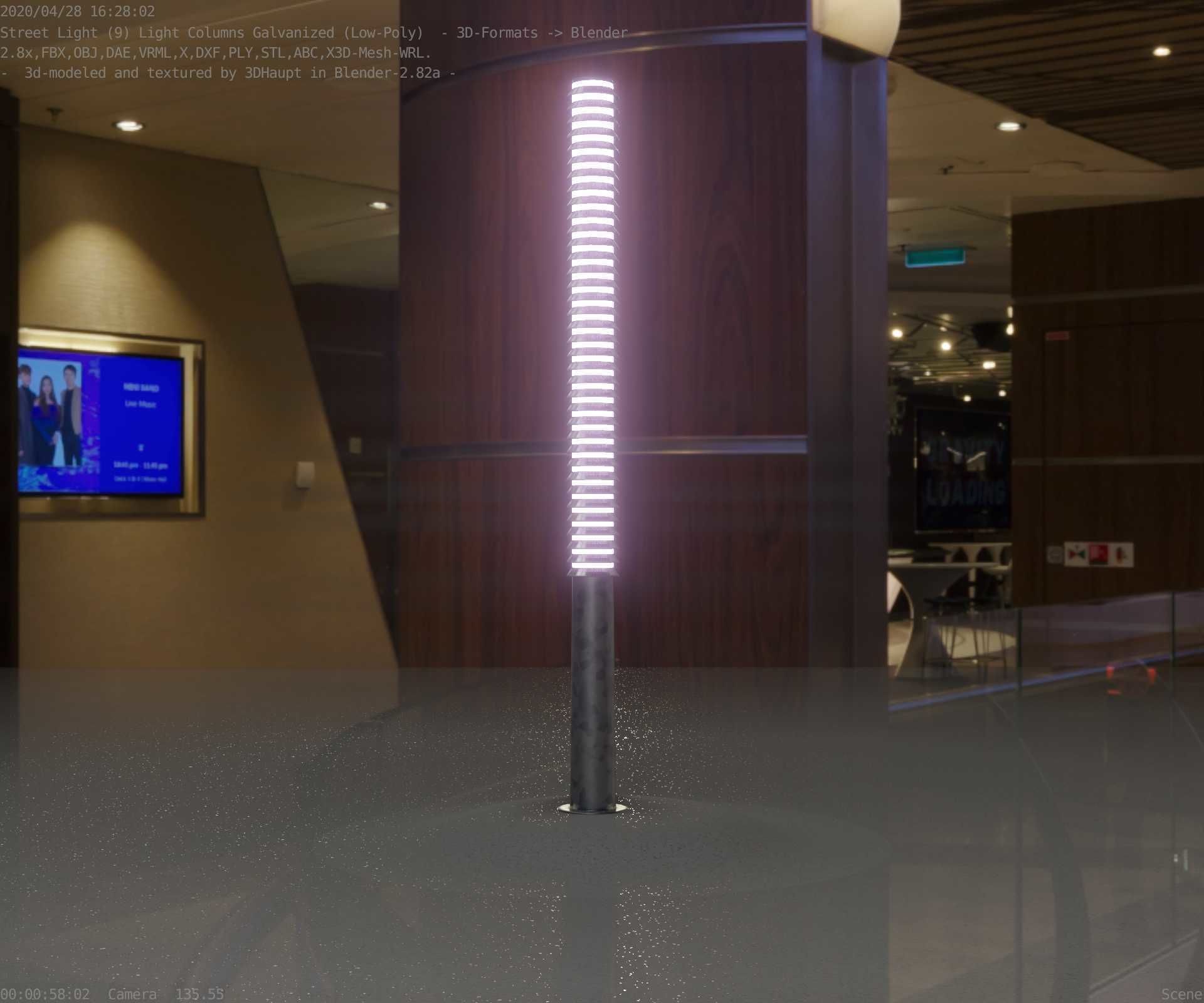 Galvanized Light-Column -14- Street-Light 9 Low-poly 3D model_94