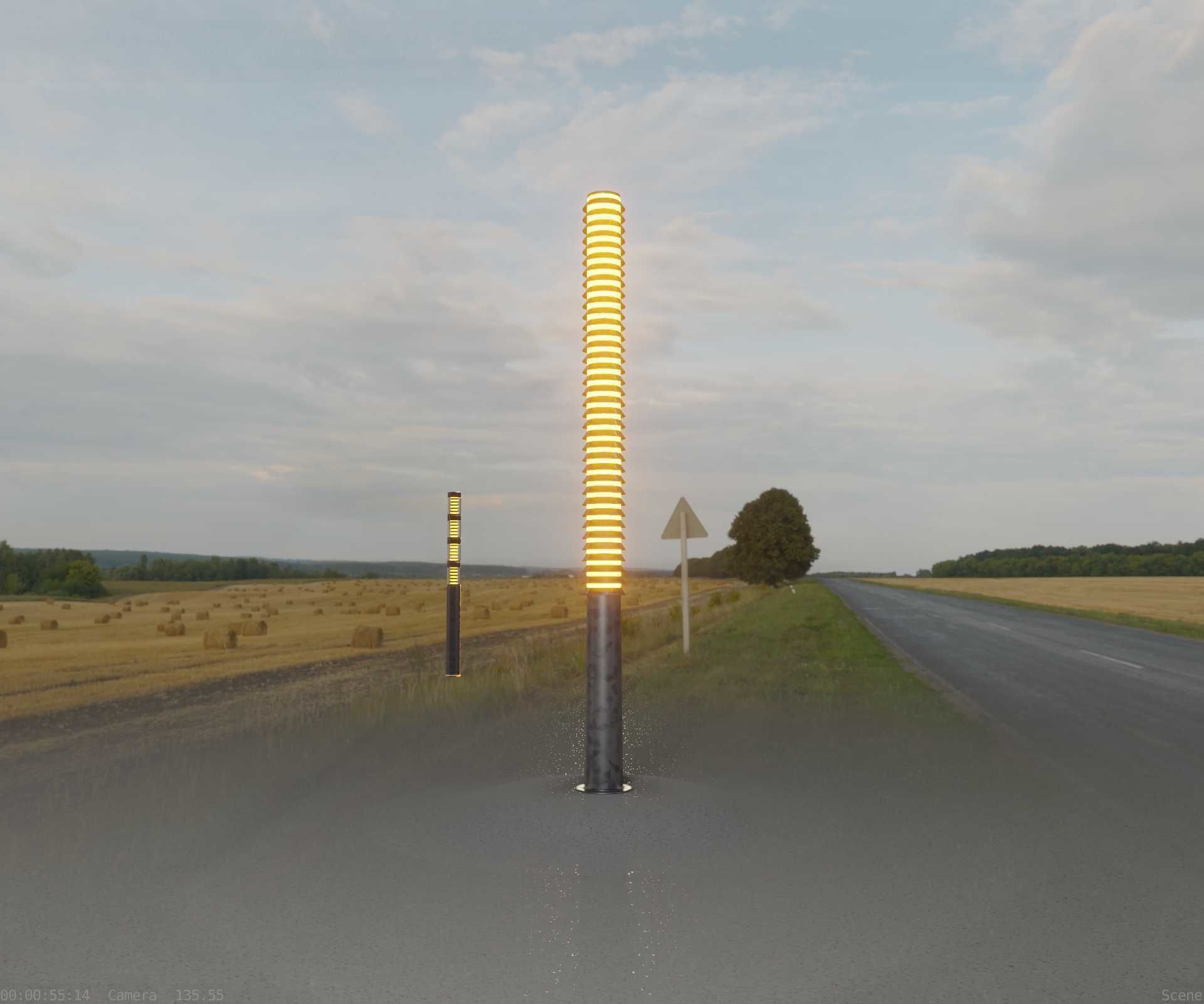 Galvanized Light-Column -14- Street-Light 9 Low-poly 3D model_1
