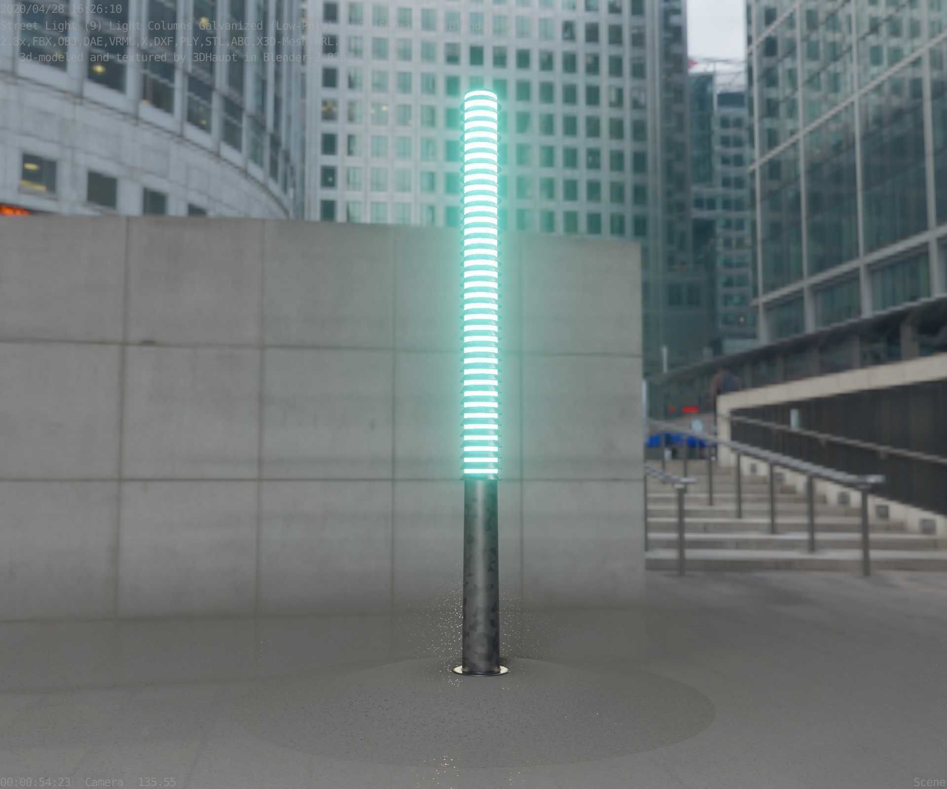 Galvanized Light-Column -14- Street-Light 9 Low-poly 3D model_33