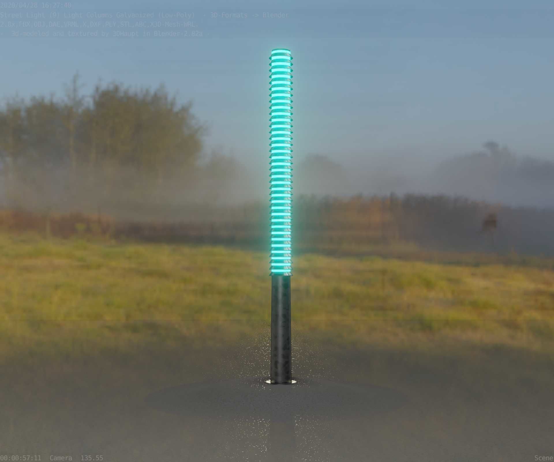 Galvanized Light-Column -14- Street-Light 9 Low-poly 3D model_79