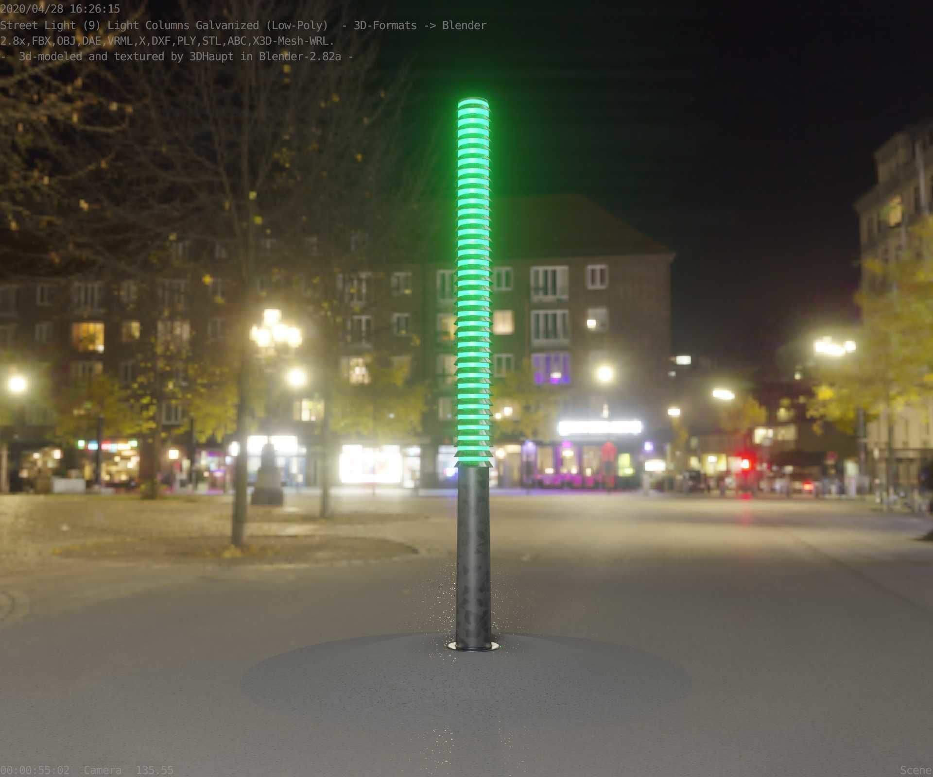 Galvanized Light-Column -14- Street-Light 9 Low-poly 3D model_36