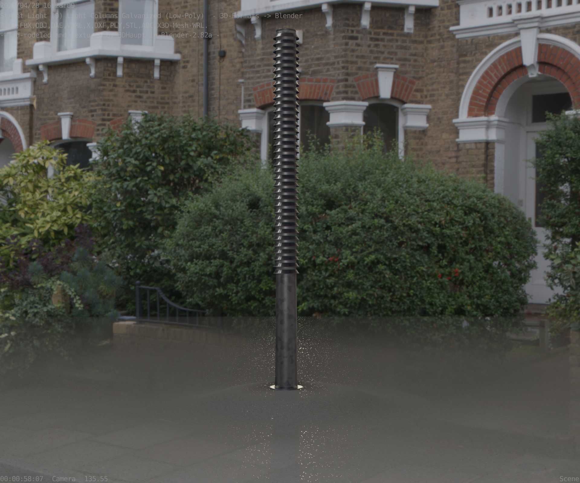 Galvanized Light-Column -14- Street-Light 9 Low-poly 3D model_99