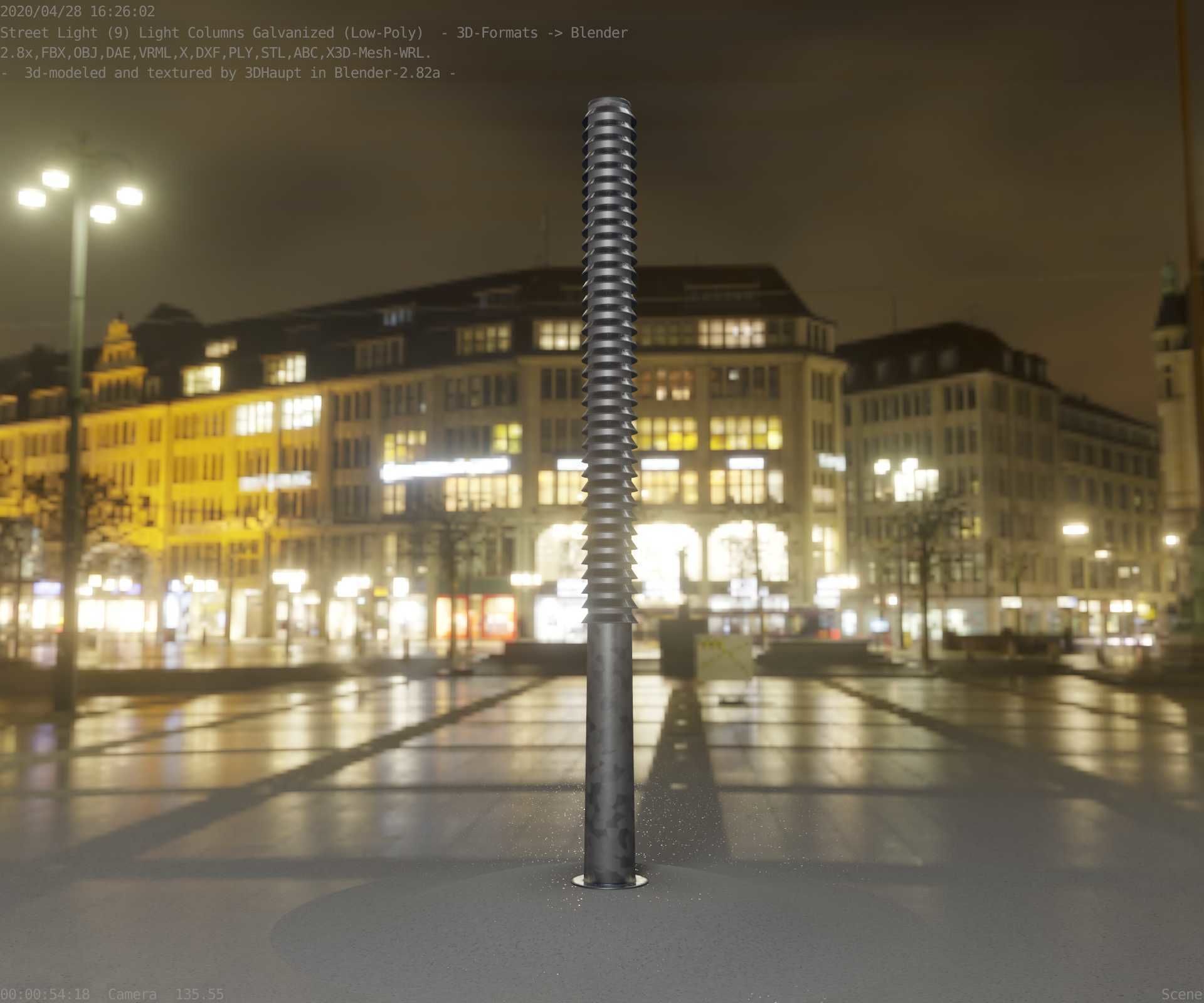 Galvanized Light-Column -14- Street-Light 9 Low-poly 3D model_28