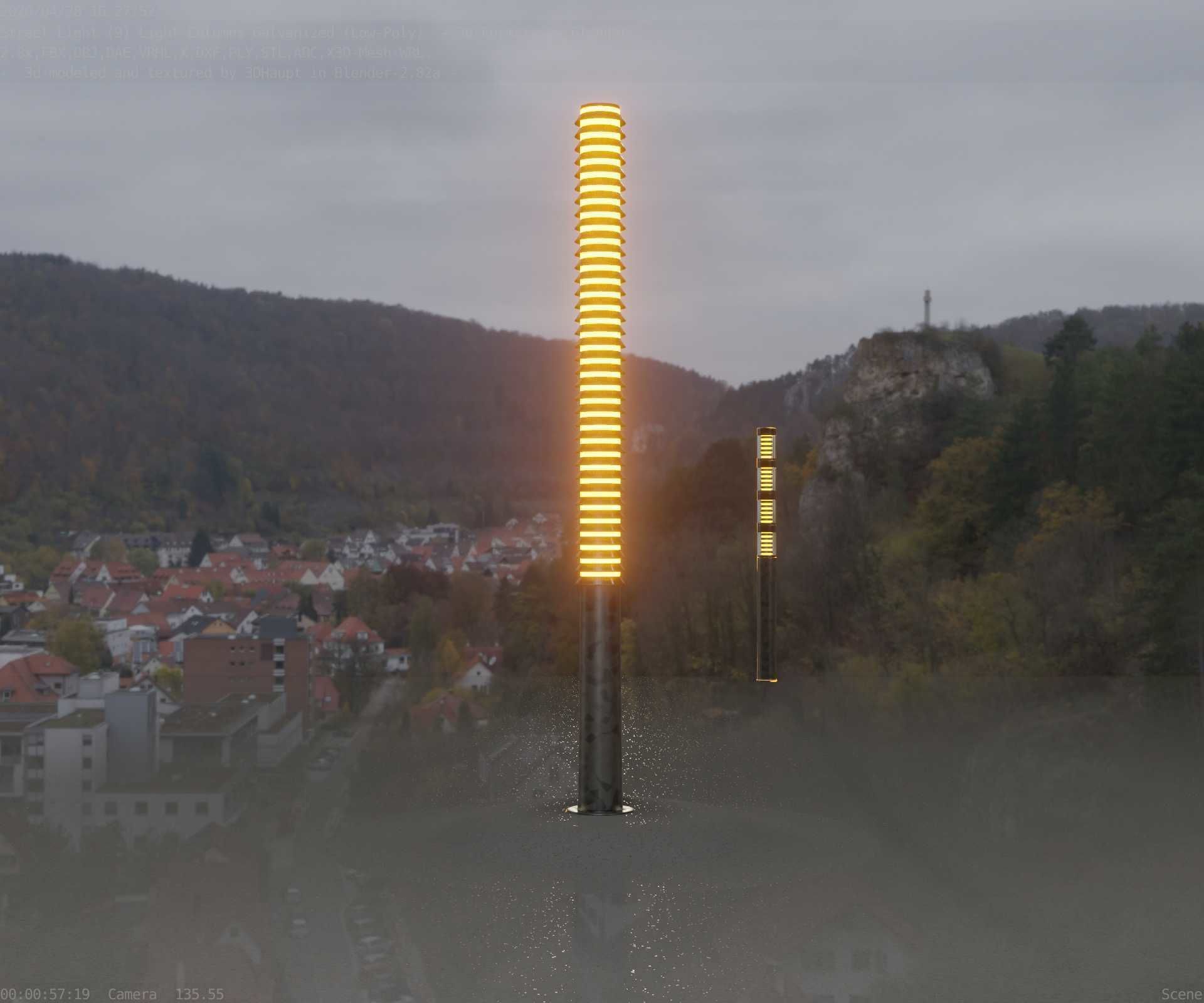 Galvanized Light-Column -14- Street-Light 9 Low-poly 3D model_87