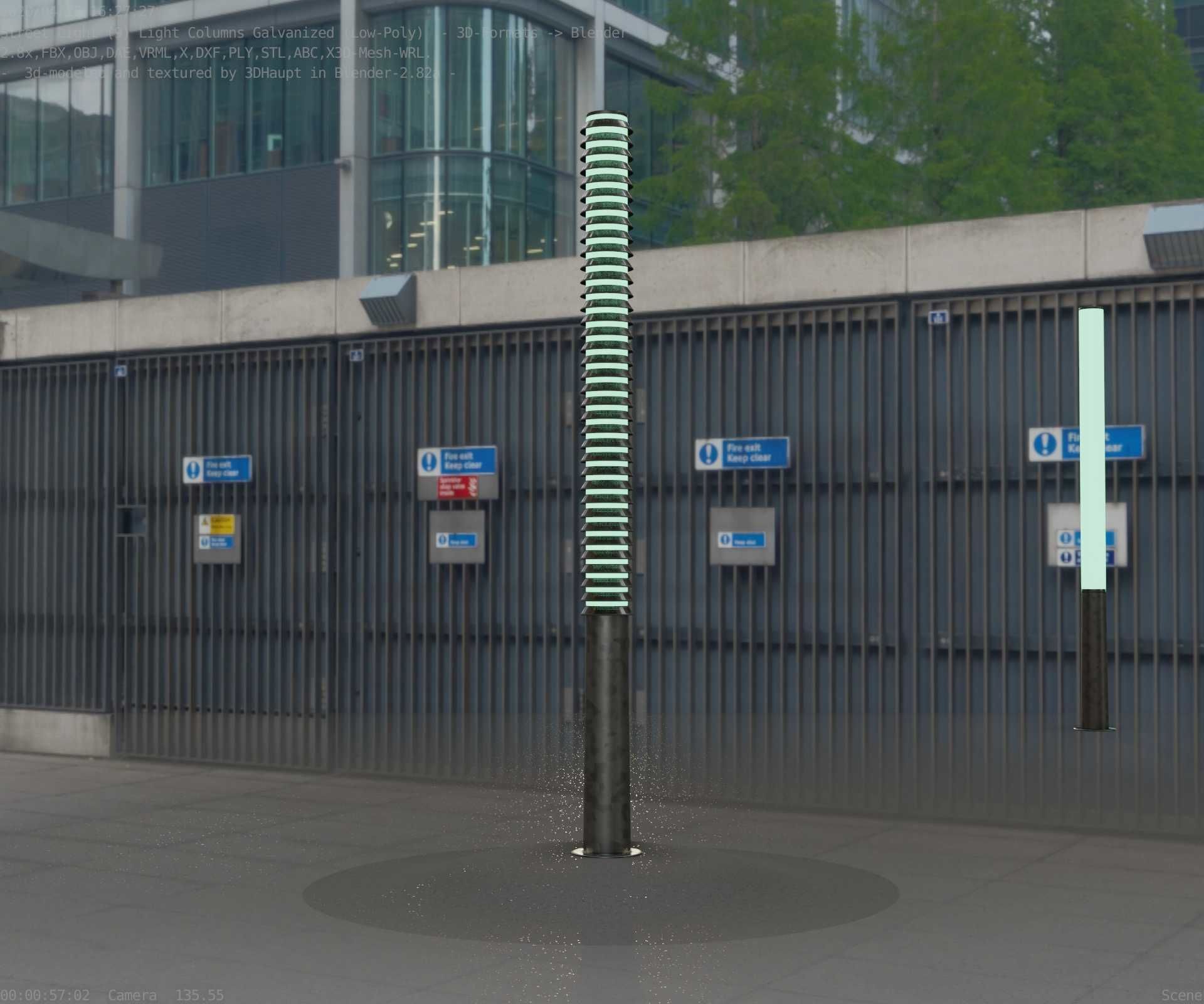 Galvanized Light-Column -14- Street-Light 9 Low-poly 3D model_70