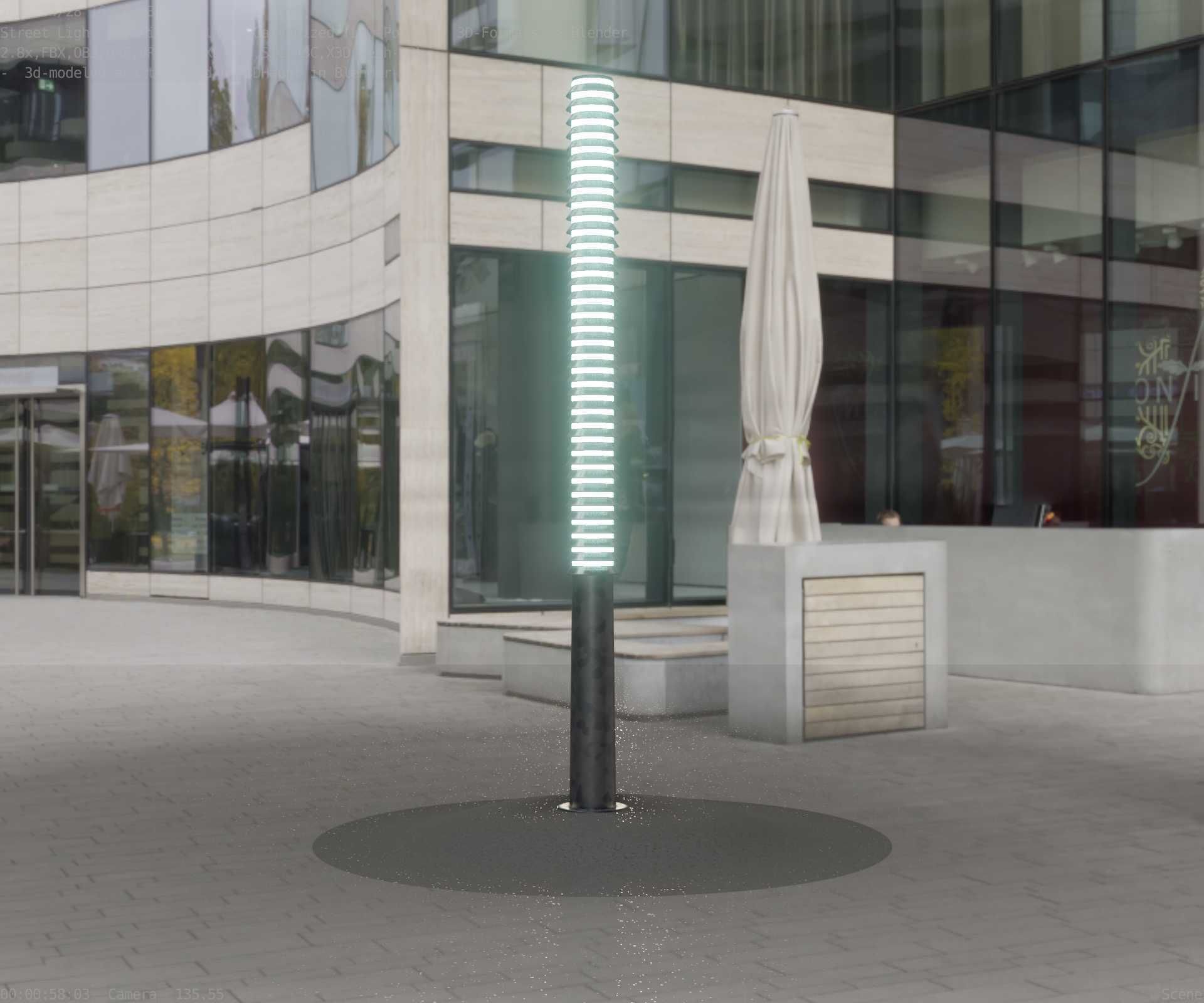 Galvanized Light-Column -14- Street-Light 9 Low-poly 3D model_95