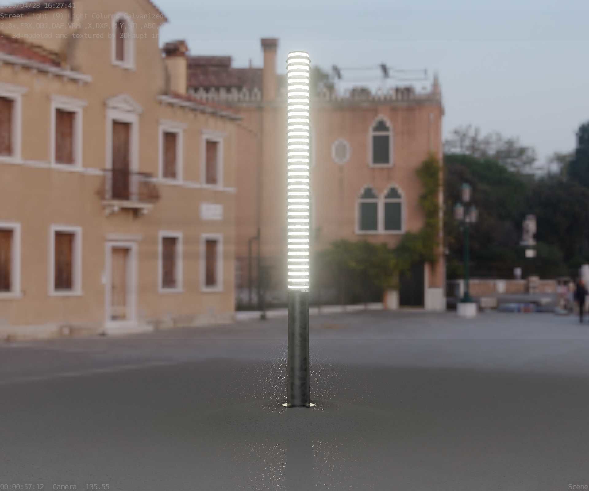 Galvanized Light-Column -14- Street-Light 9 Low-poly 3D model_80