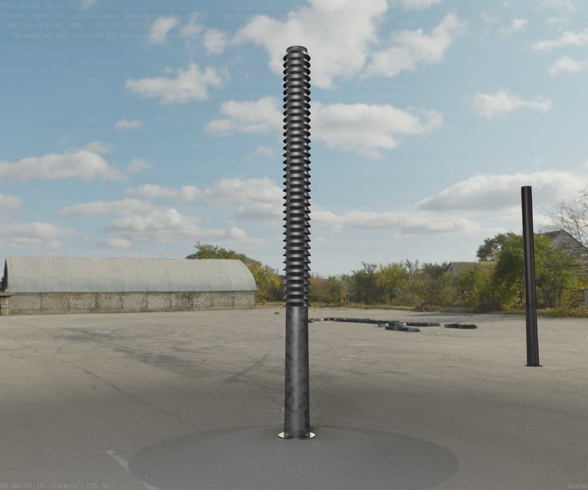Galvanized Light-Column -14- Street-Light 9 Low-poly 3D model_26