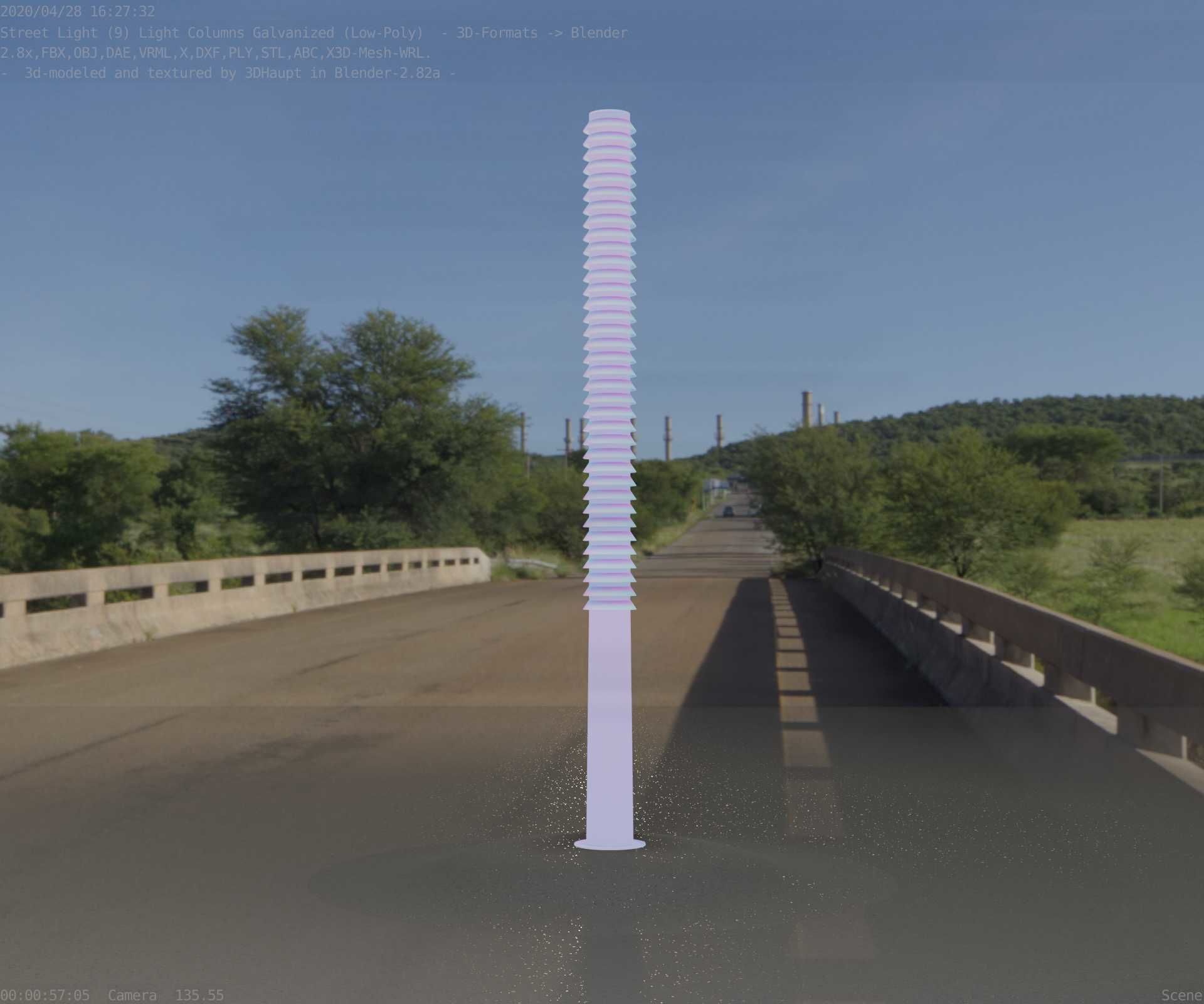 Galvanized Light-Column -14- Street-Light 9 Low-poly 3D model_73
