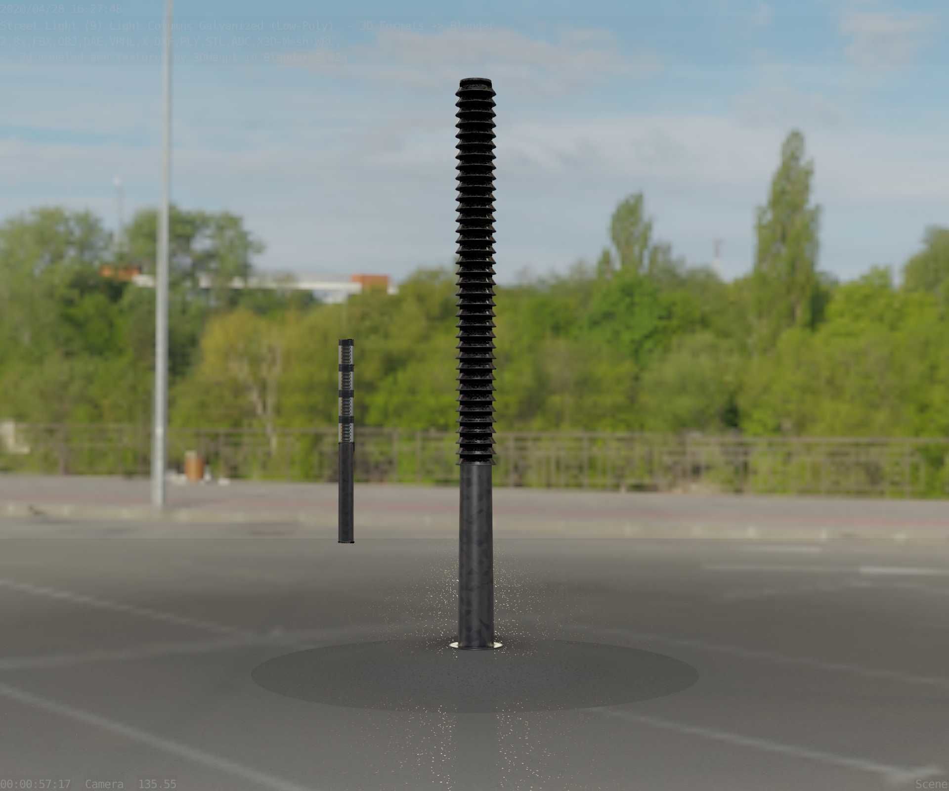 Galvanized Light-Column -14- Street-Light 9 Low-poly 3D model_85