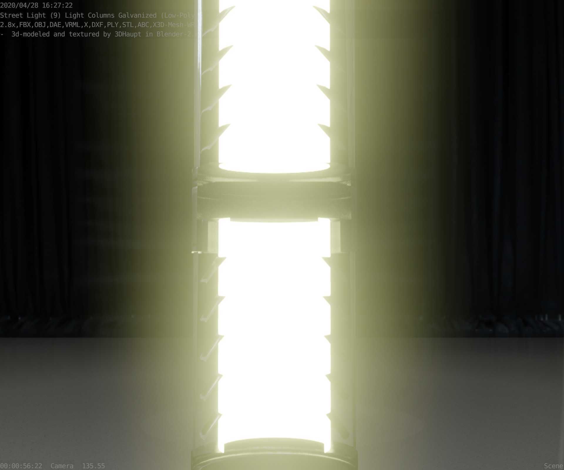Galvanized Light-Column -14- Street-Light 9 Low-poly 3D model_66