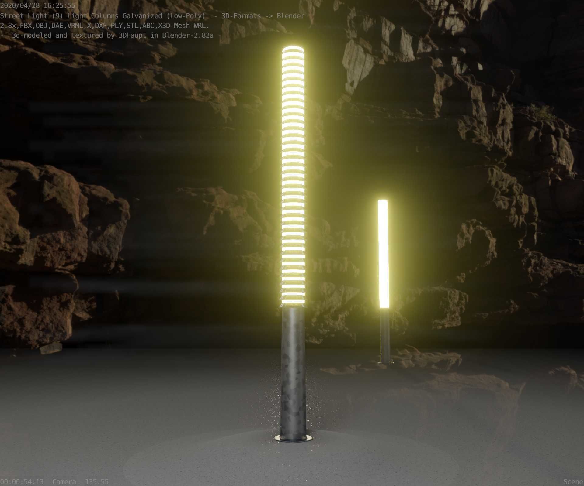 Galvanized Light-Column -14- Street-Light 9 Low-poly 3D model_23