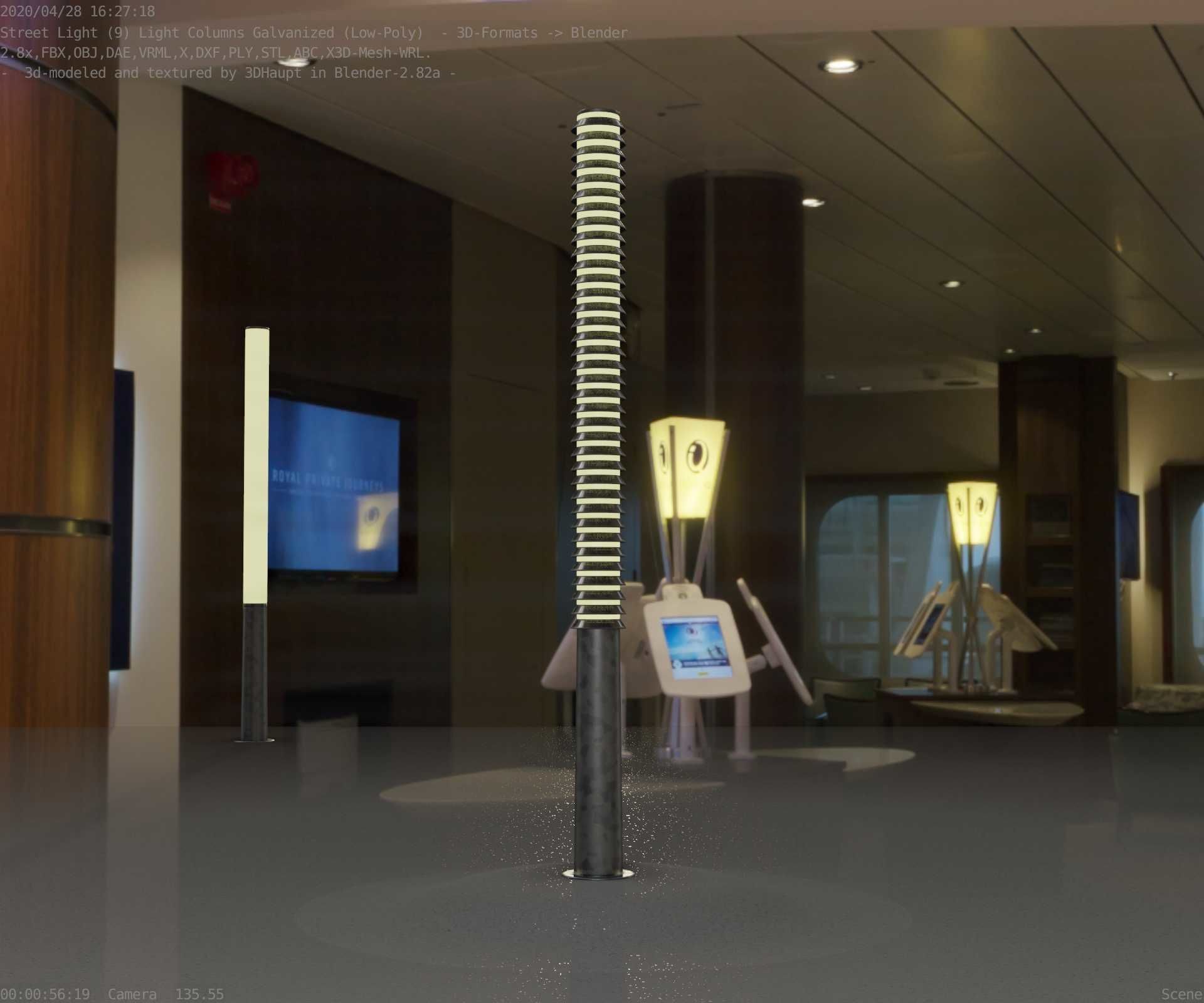 Galvanized Light-Column -14- Street-Light 9 Low-poly 3D model_63
