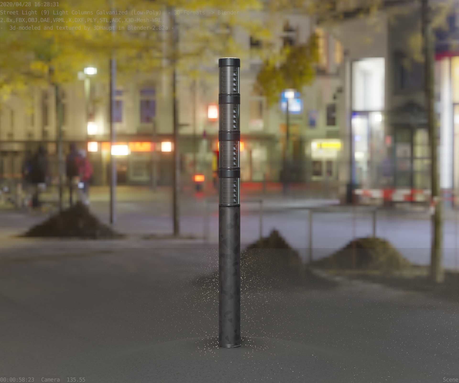 Galvanized Light-Column -15- Street-Light 9 Low-poly 3D model_43