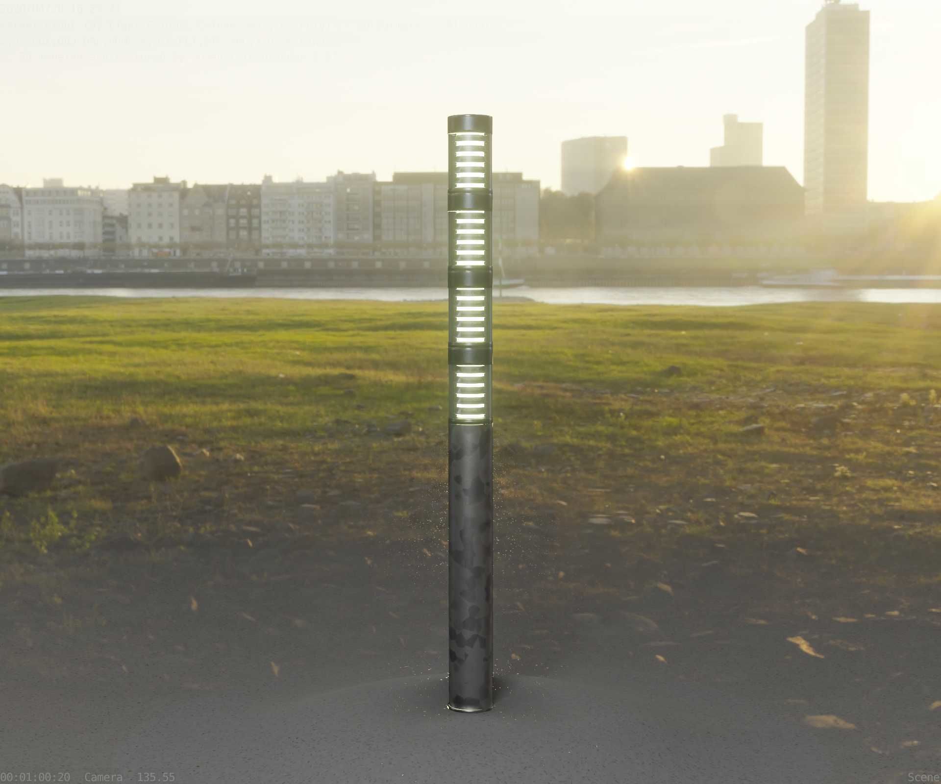 Galvanized Light-Column -15- Street-Light 9 Low-poly 3D model_20