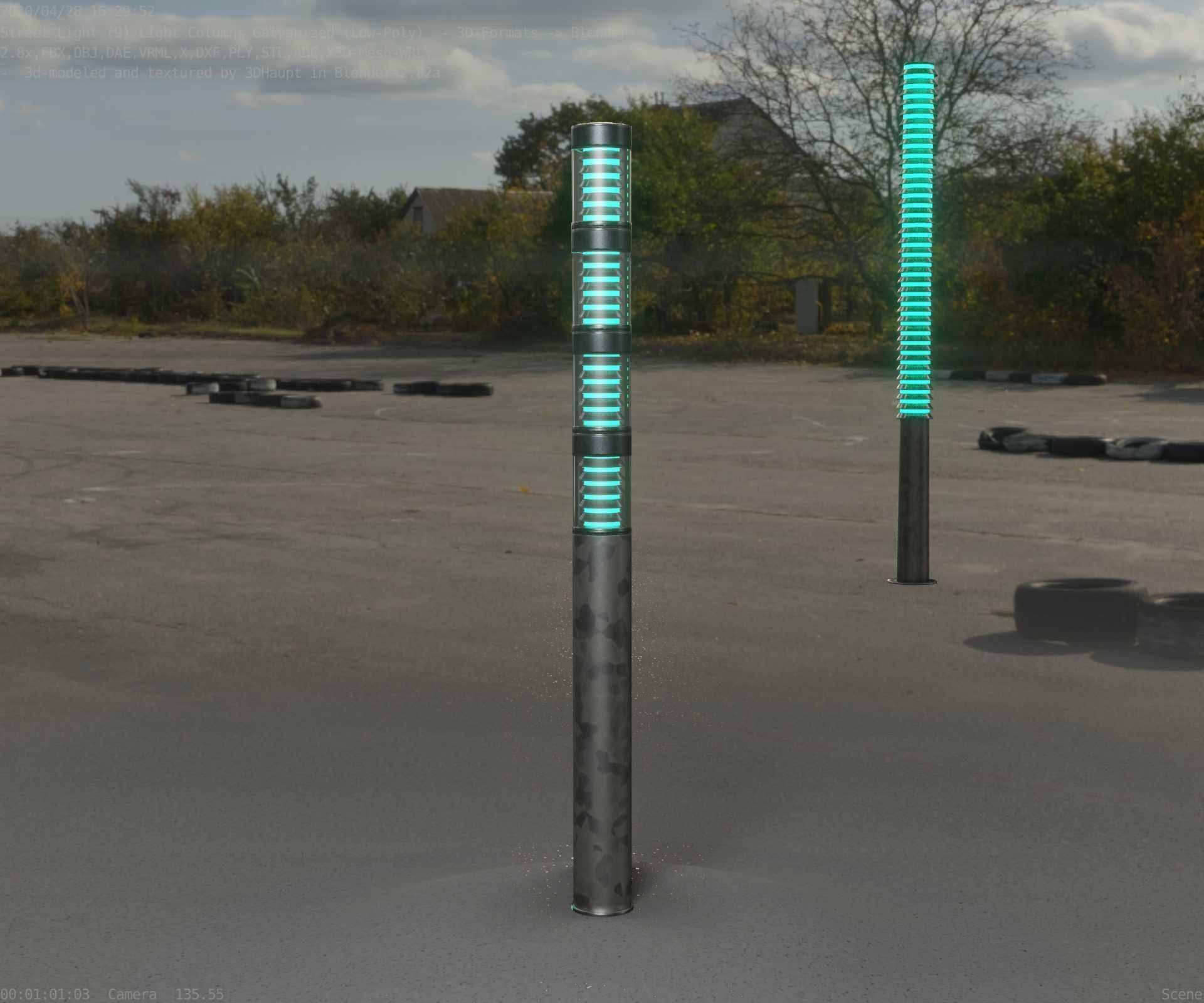 Galvanized Light-Column -15- Street-Light 9 Low-poly 3D model_27