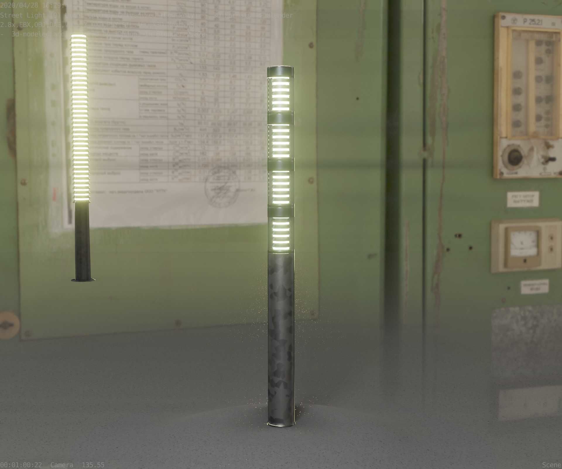 Galvanized Light-Column -15- Street-Light 9 Low-poly 3D model_22