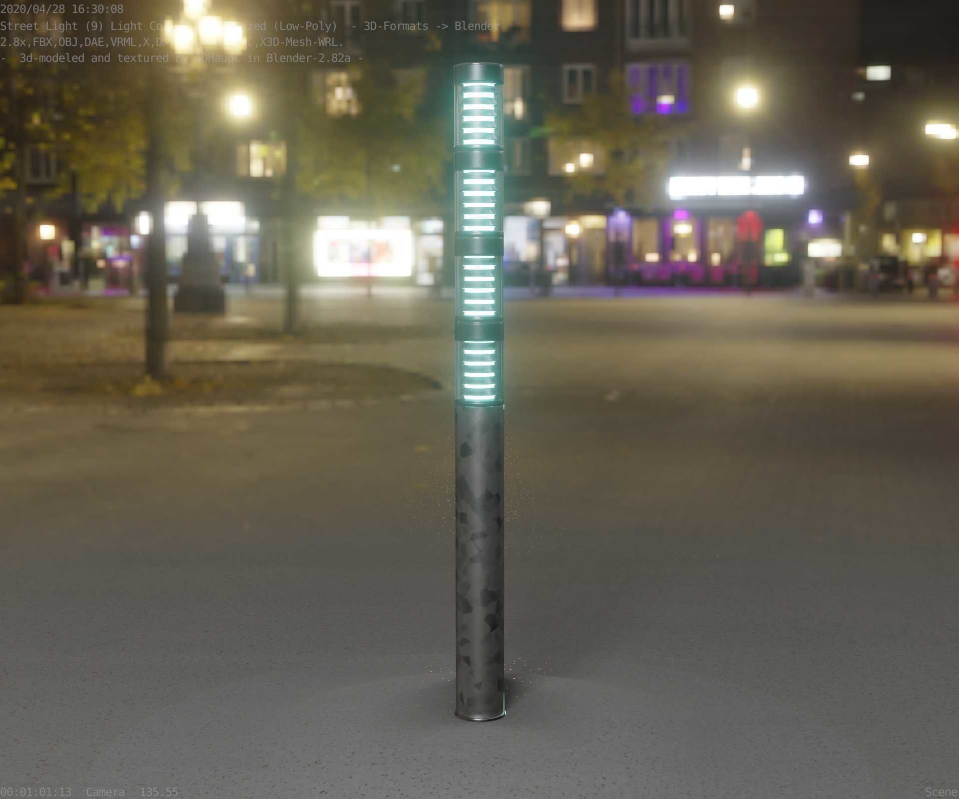 Galvanized Light-Column -15- Street-Light 9 Low-poly 3D model_77