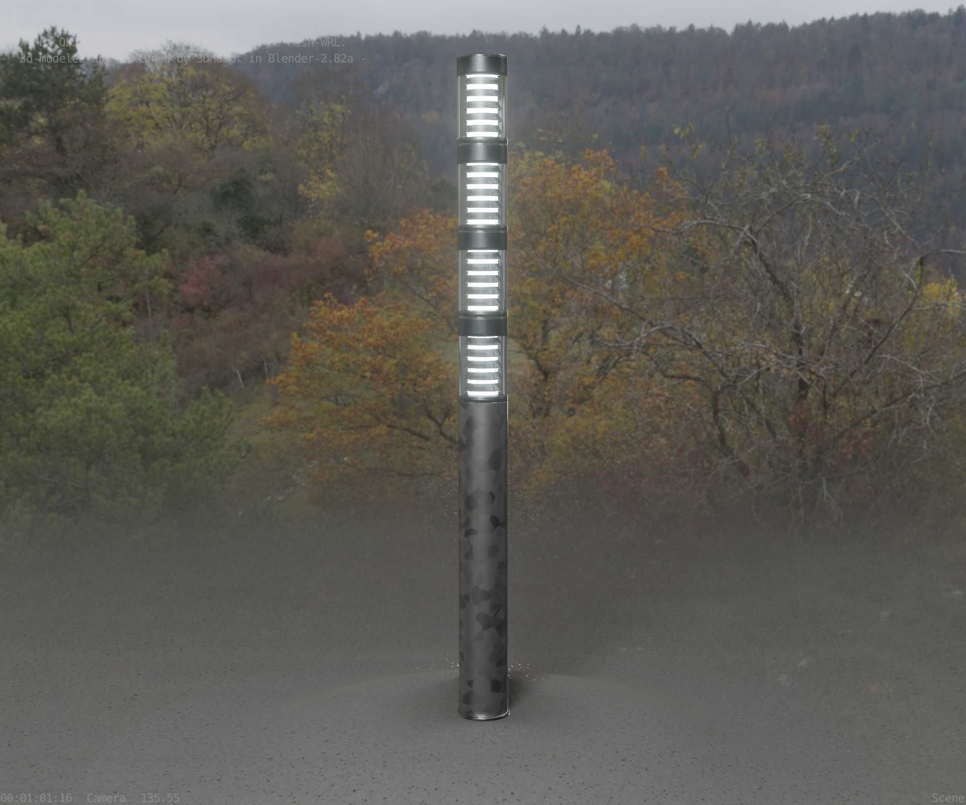 Galvanized Light-Column -15- Street-Light 9 Low-poly 3D model_80