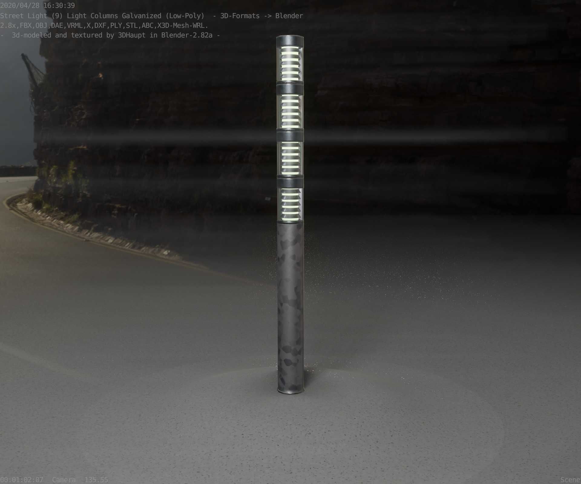 Galvanized Light-Column -15- Street-Light 9 Low-poly 3D model_95