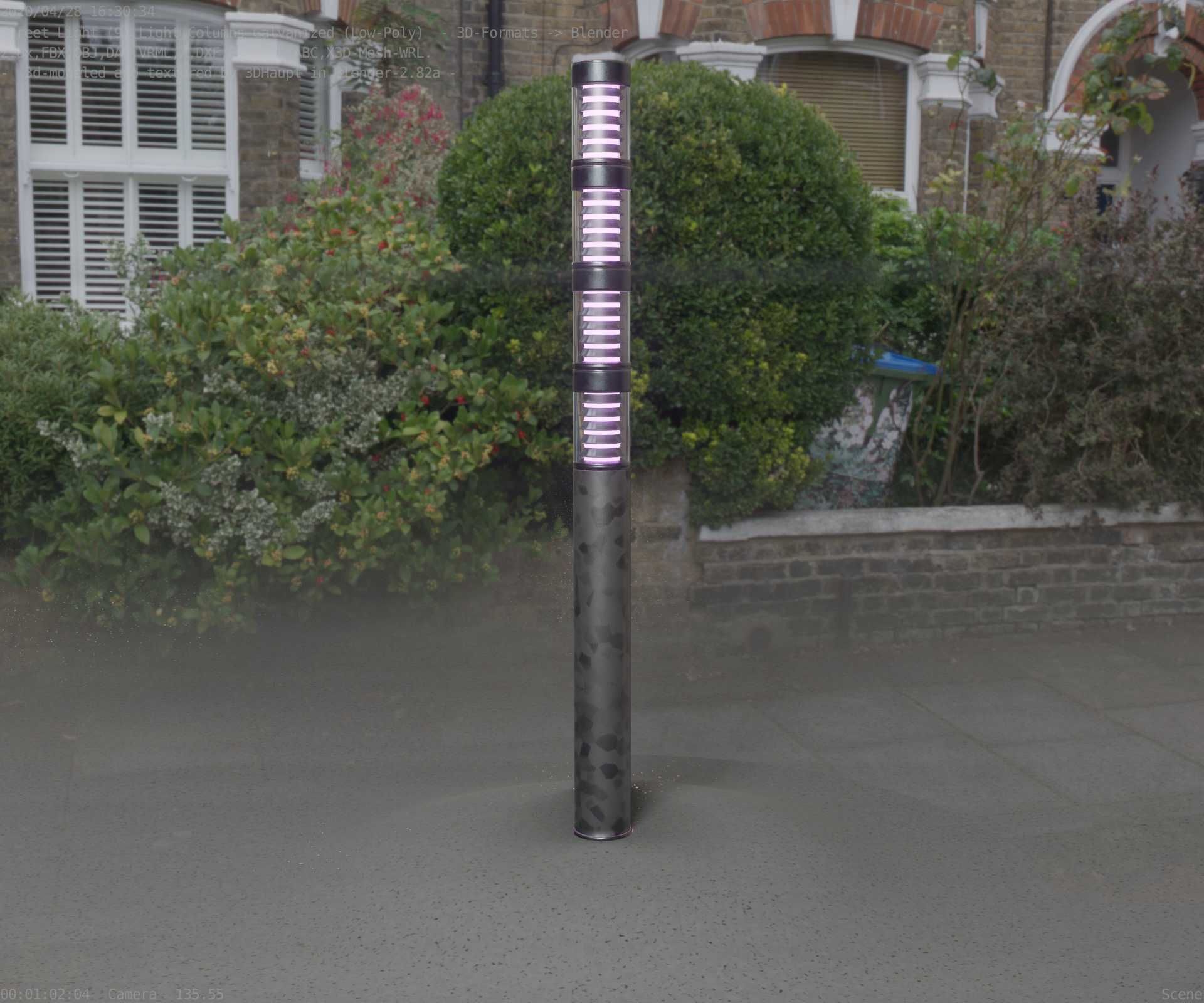 Galvanized Light-Column -15- Street-Light 9 Low-poly 3D model_92