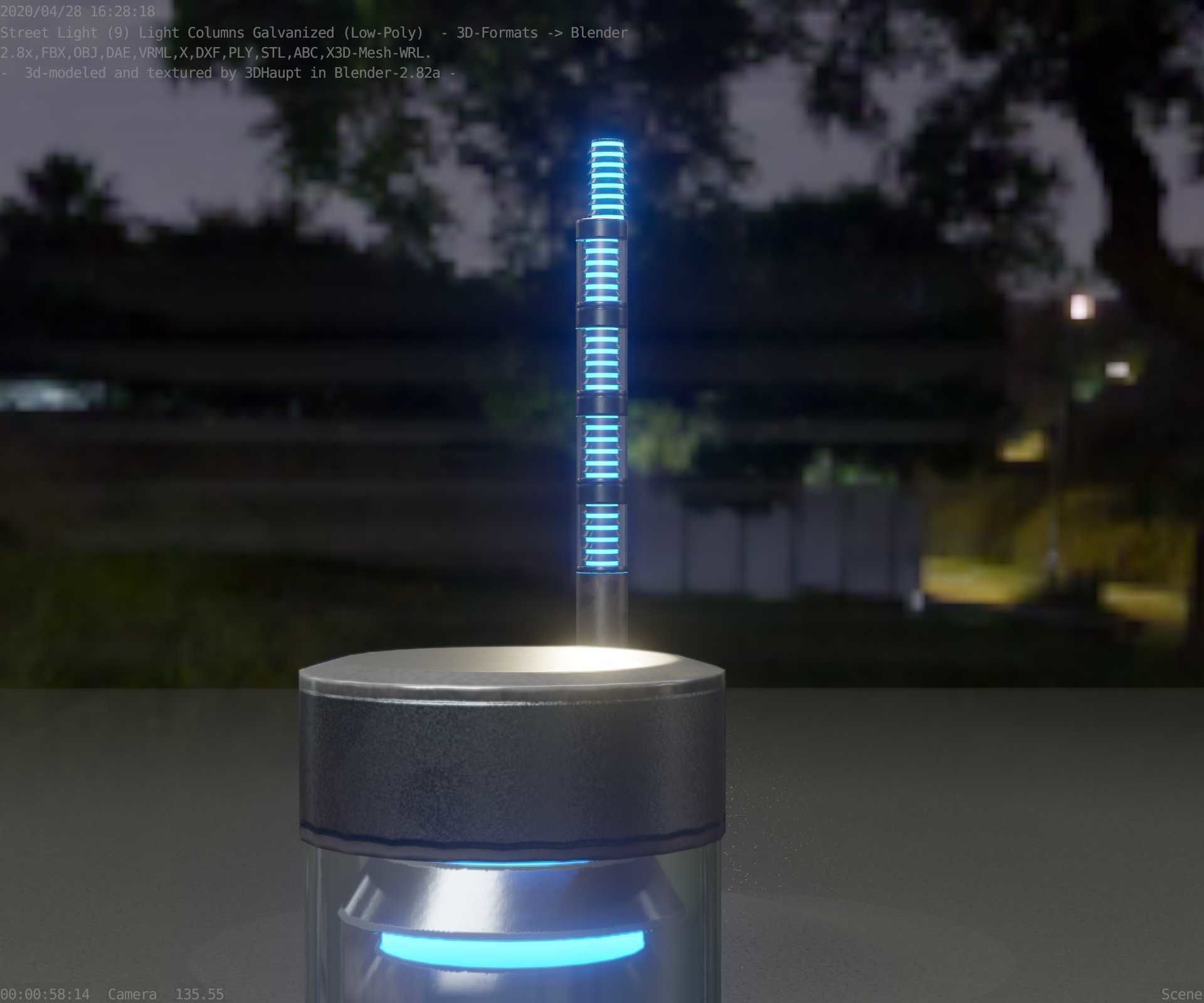 Galvanized Light-Column -15- Street-Light 9 Low-poly 3D model_34