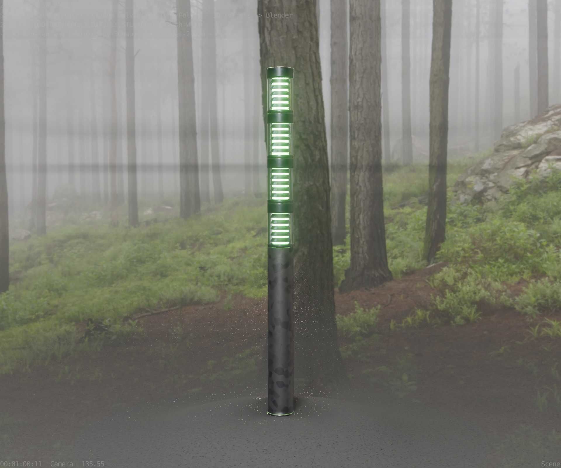 Galvanized Light-Column -15- Street-Light 9 Low-poly 3D model_11