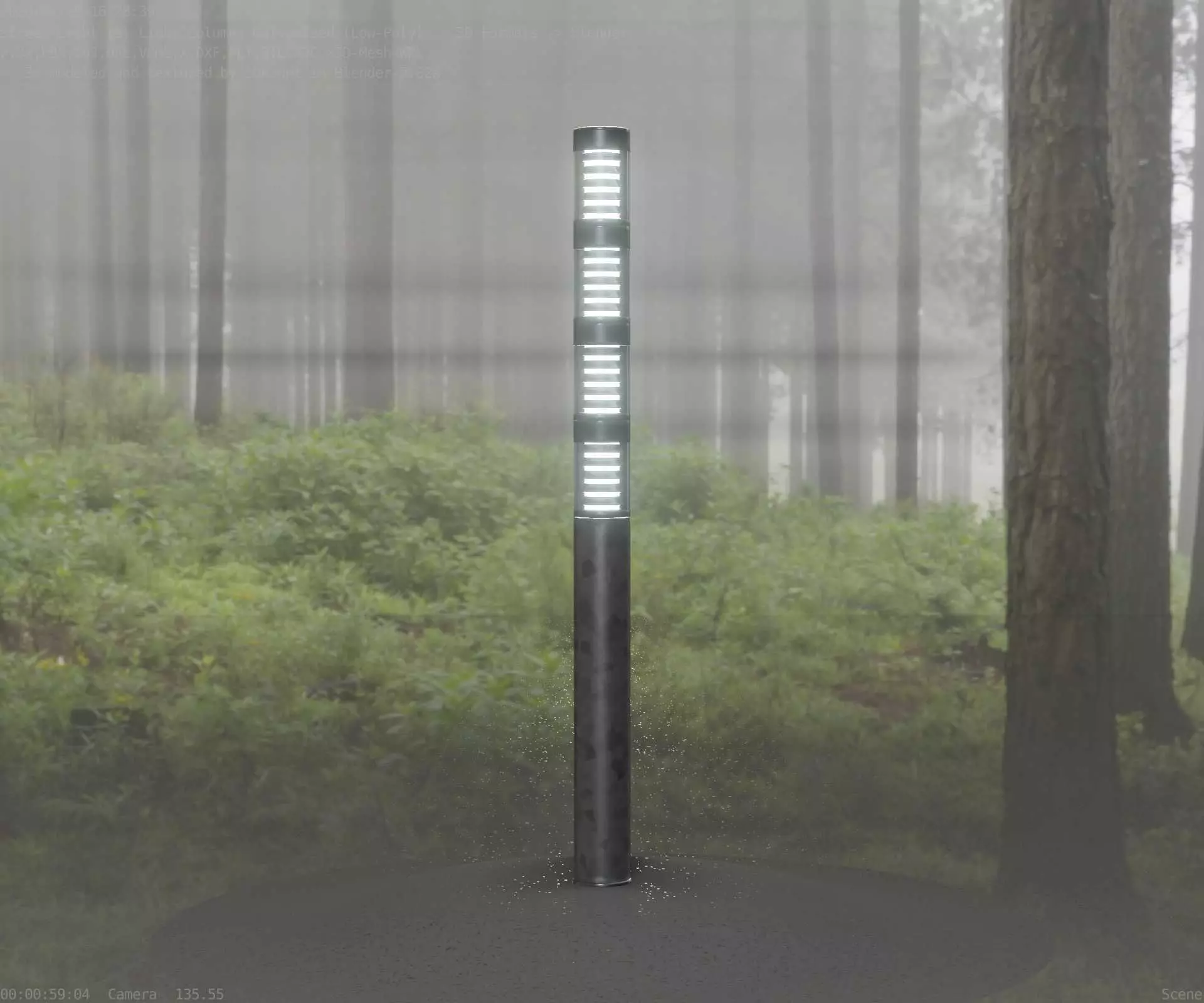 Galvanized Light-Column -15- Street-Light 9 Low-poly 3D model_0