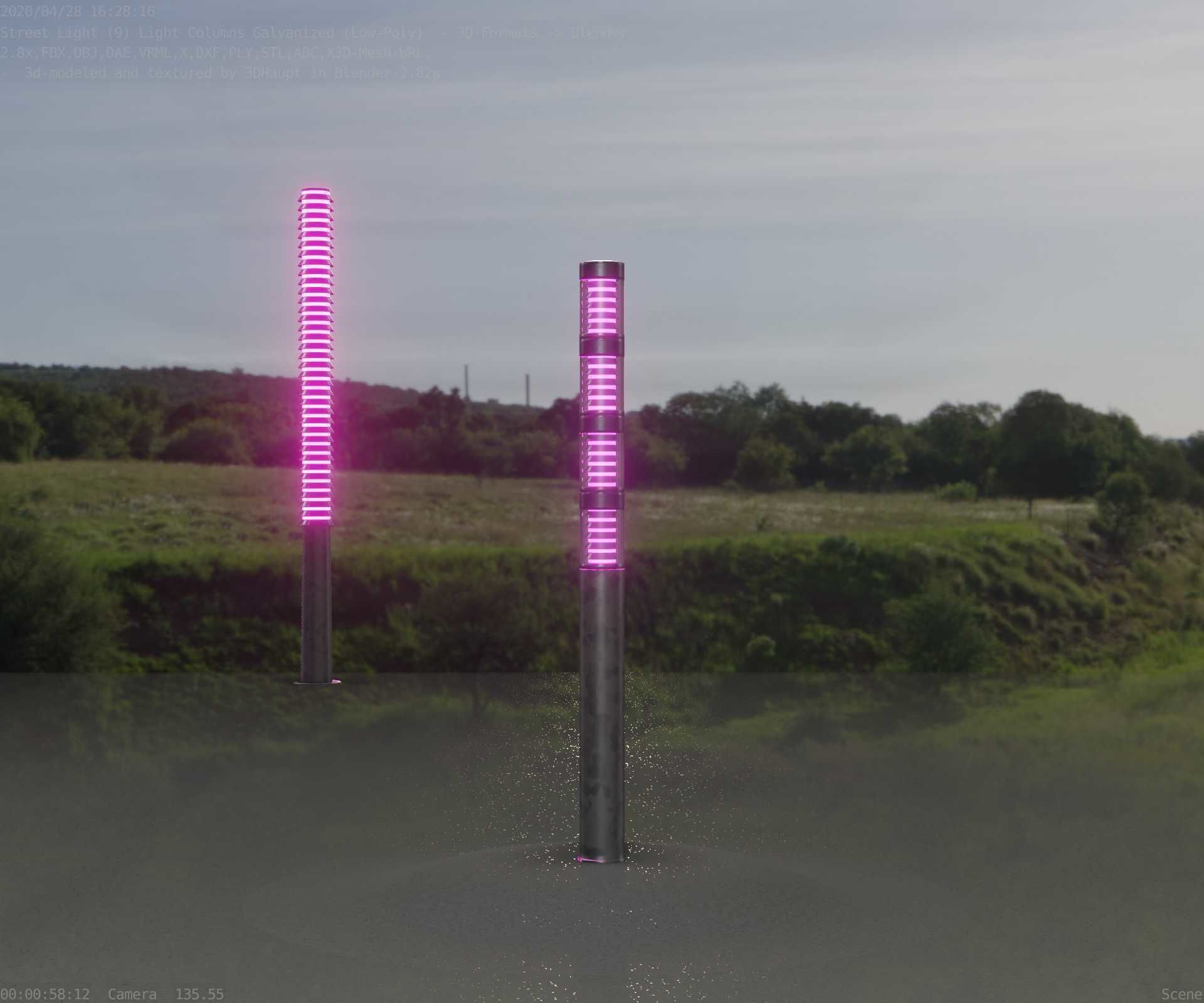 Galvanized Light-Column -15- Street-Light 9 Low-poly 3D model_32