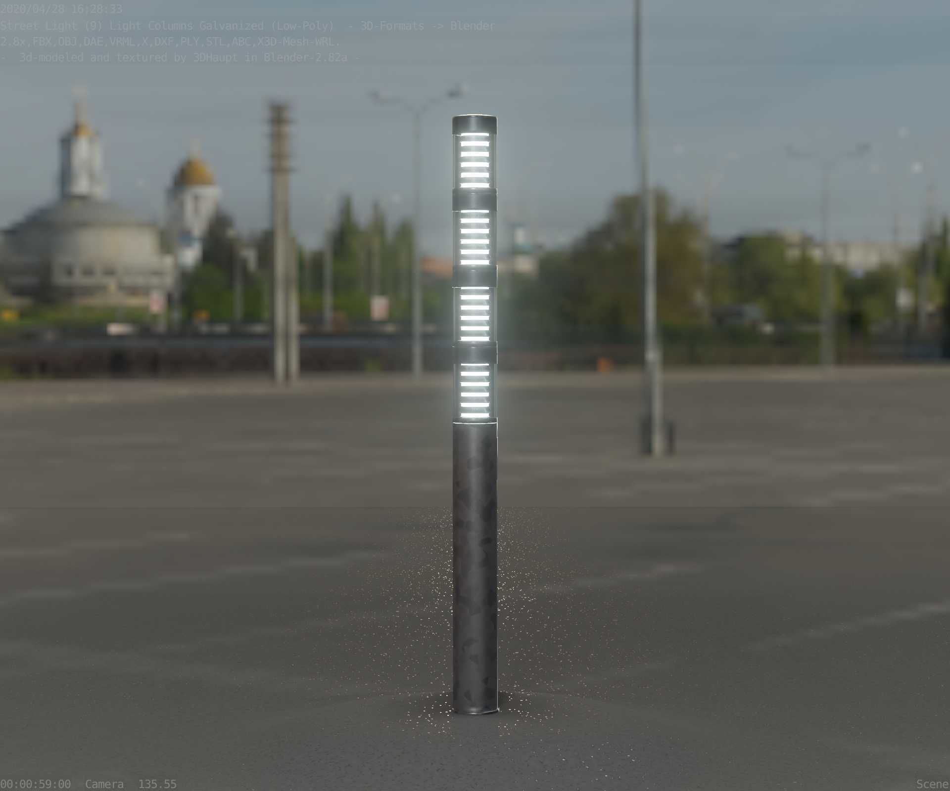 Galvanized Light-Column -15- Street-Light 9 Low-poly 3D model_44