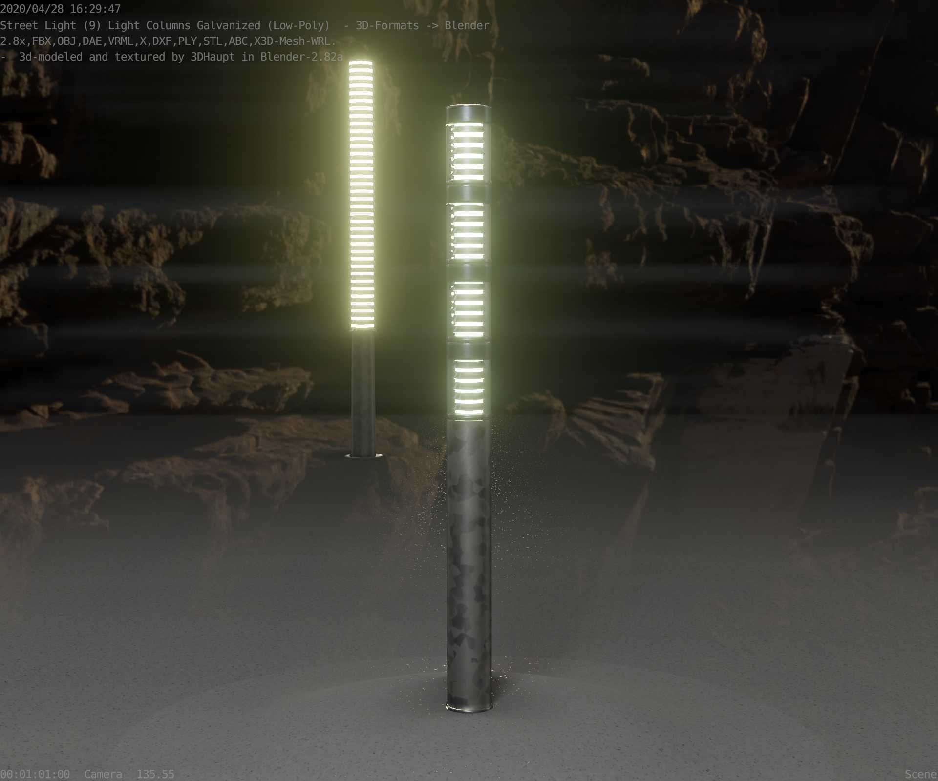Galvanized Light-Column -15- Street-Light 9 Low-poly 3D model_24