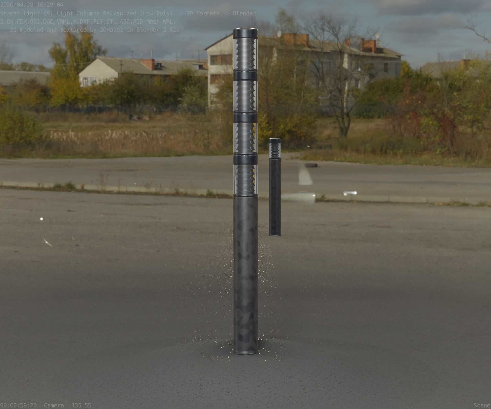Galvanized Light-Column -15- Street-Light 9 Low-poly 3D model_58
