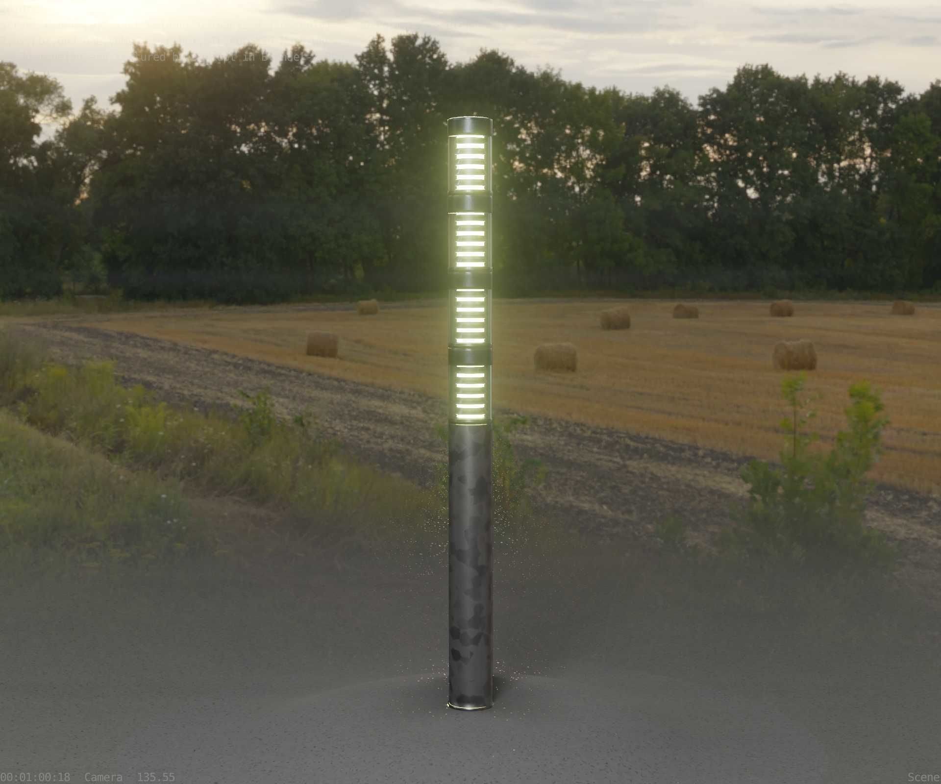 Galvanized Light-Column -15- Street-Light 9 Low-poly 3D model_18