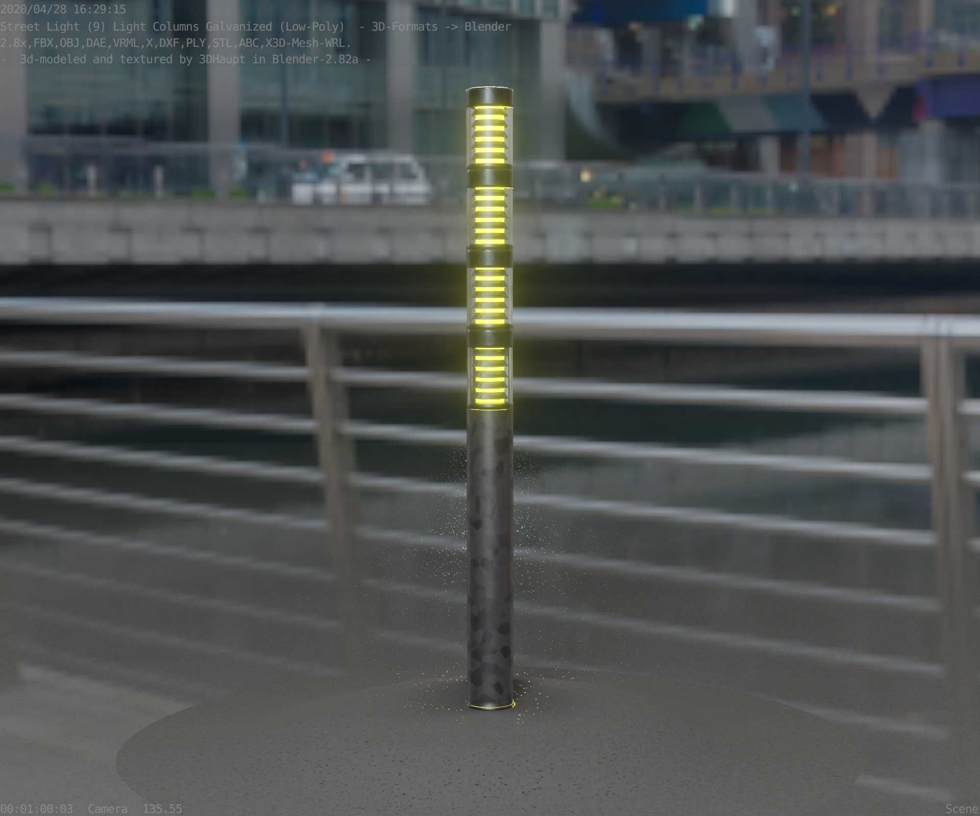 Galvanized Light-Column -15- Street-Light 9 Low-poly 3D model_65
