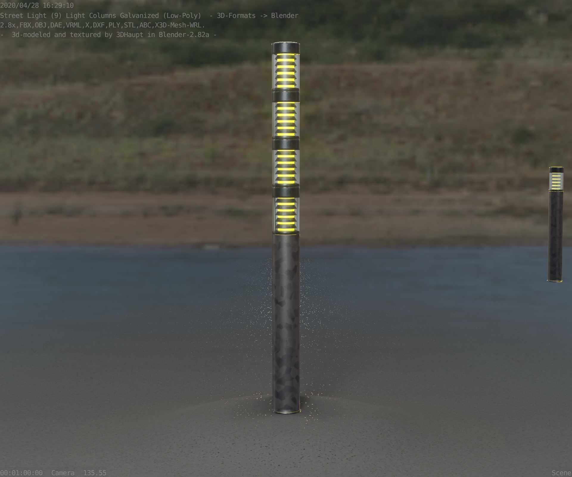 Galvanized Light-Column -15- Street-Light 9 Low-poly 3D model_62