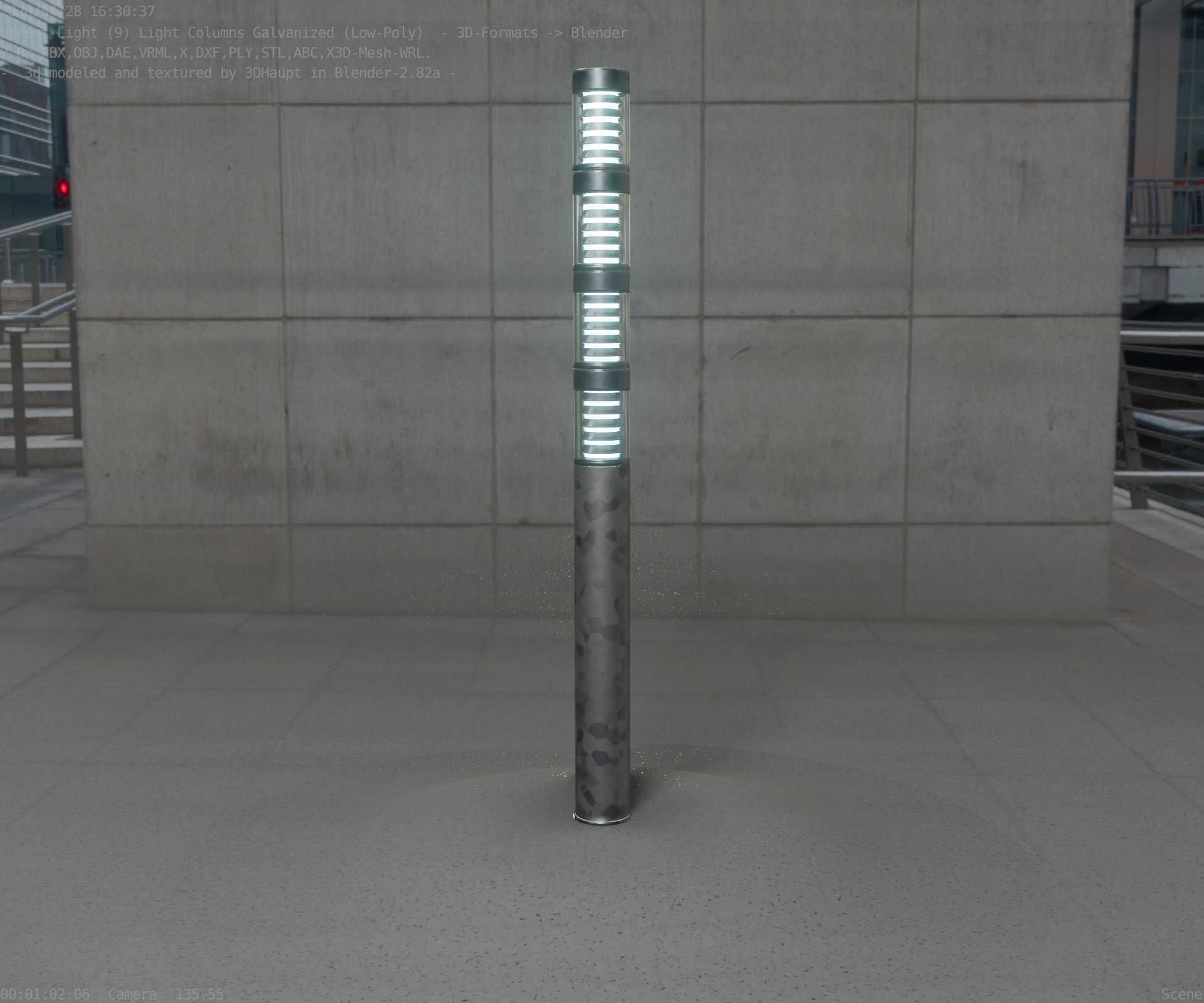 Galvanized Light-Column -15- Street-Light 9 Low-poly 3D model_94