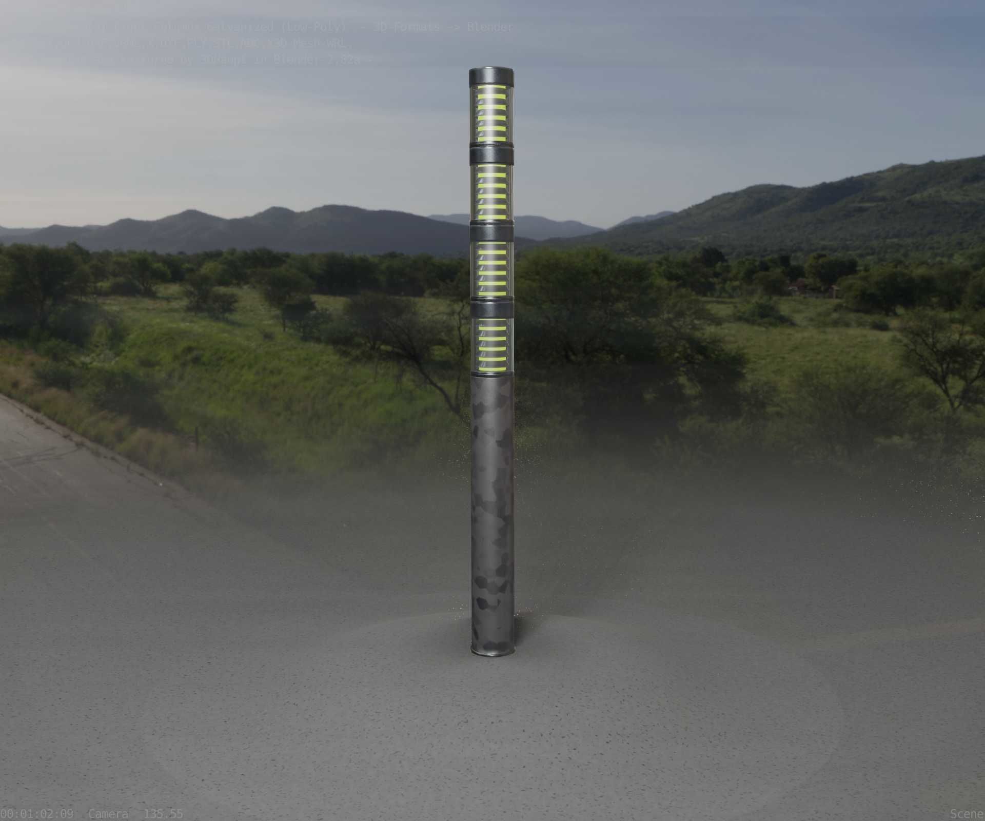 Galvanized Light-Column -15- Street-Light 9 Low-poly 3D model_97