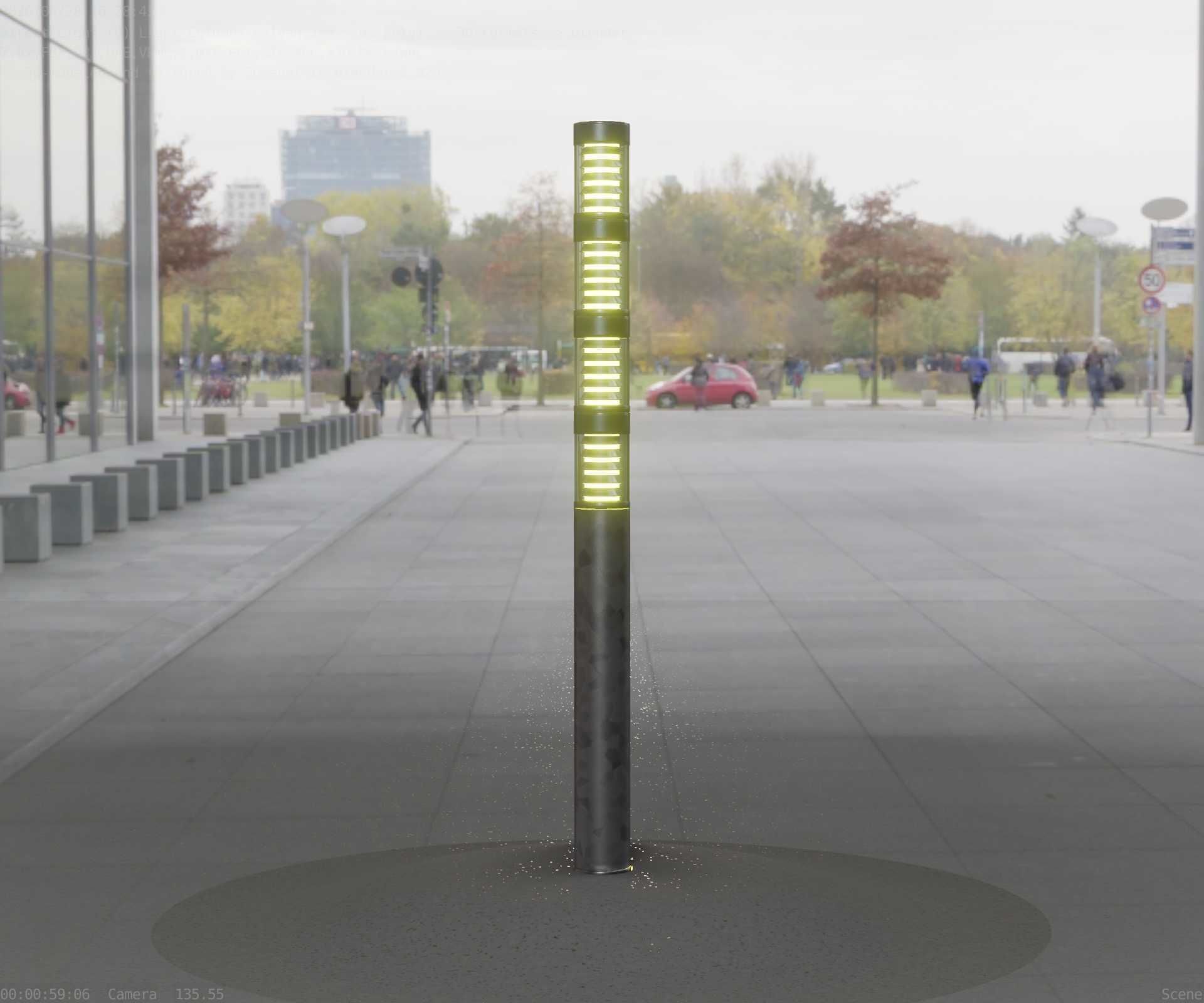 Galvanized Light-Column -15- Street-Light 9 Low-poly 3D model_1