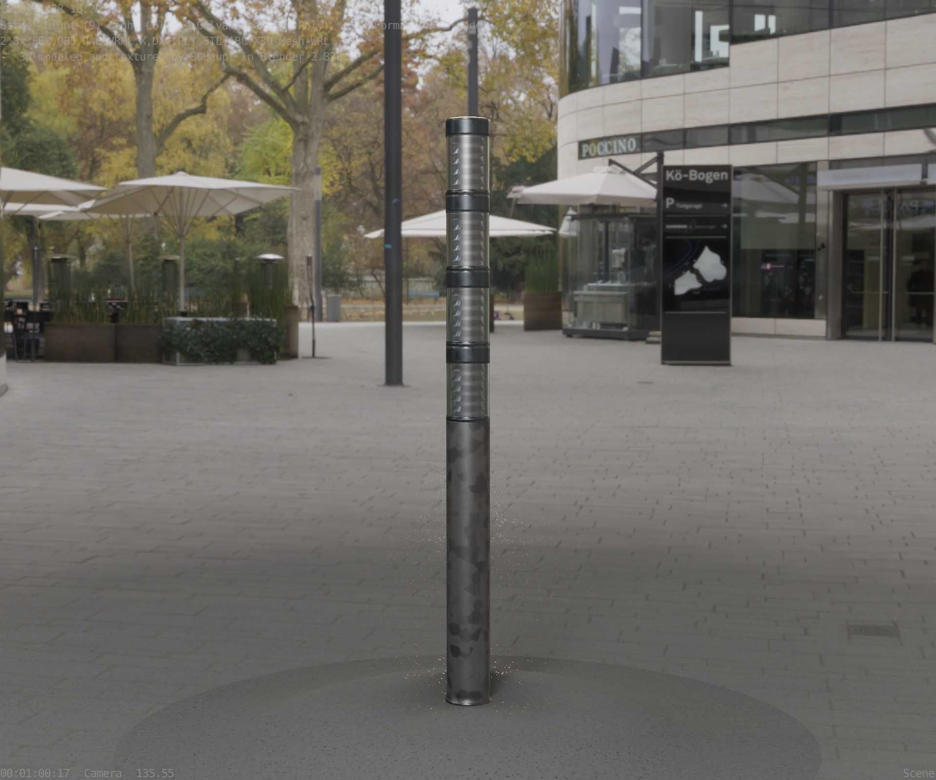 Galvanized Light-Column -15- Street-Light 9 Low-poly 3D model_17