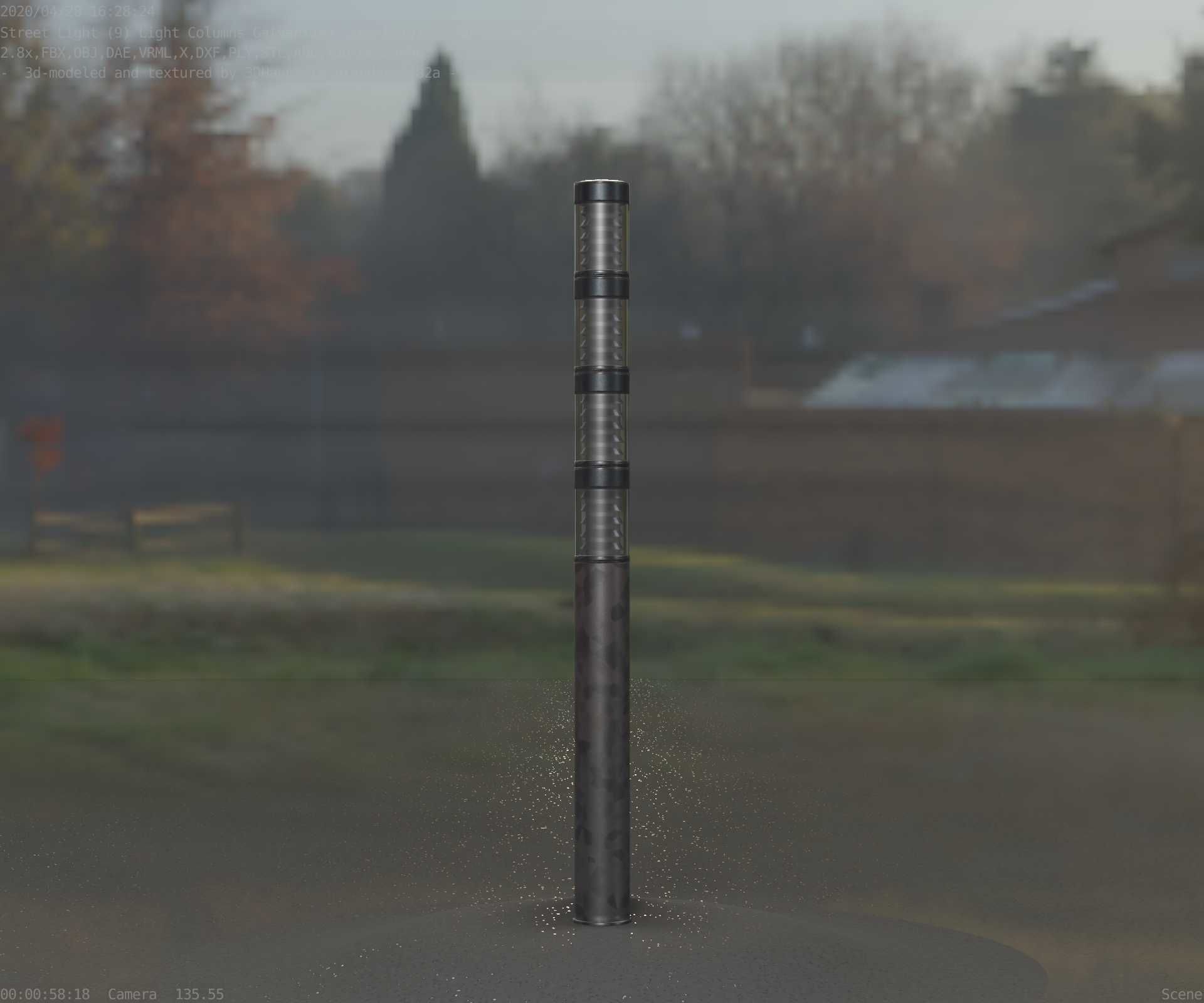 Galvanized Light-Column -15- Street-Light 9 Low-poly 3D model_38