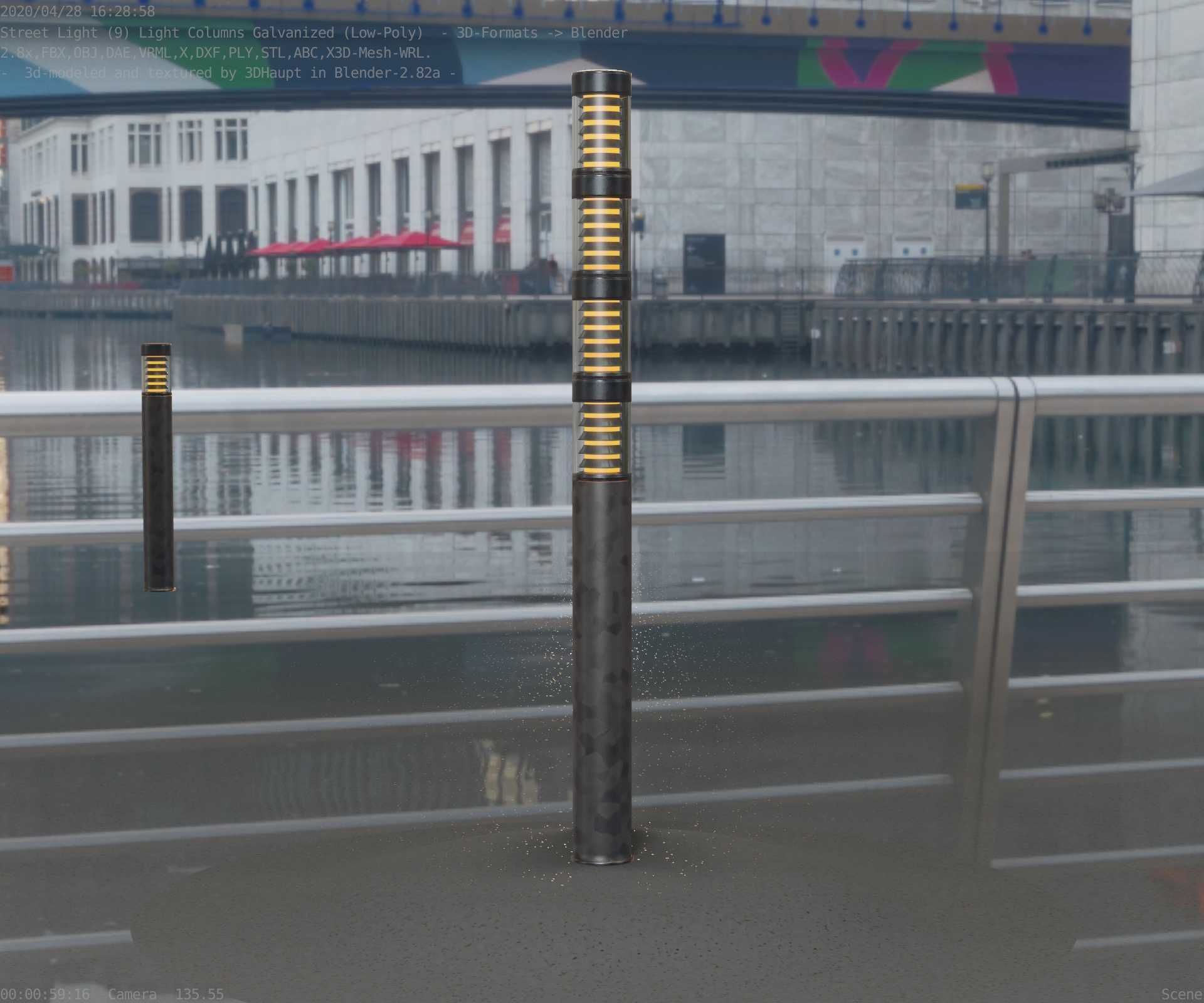 Galvanized Light-Column -15- Street-Light 9 Low-poly 3D model_54