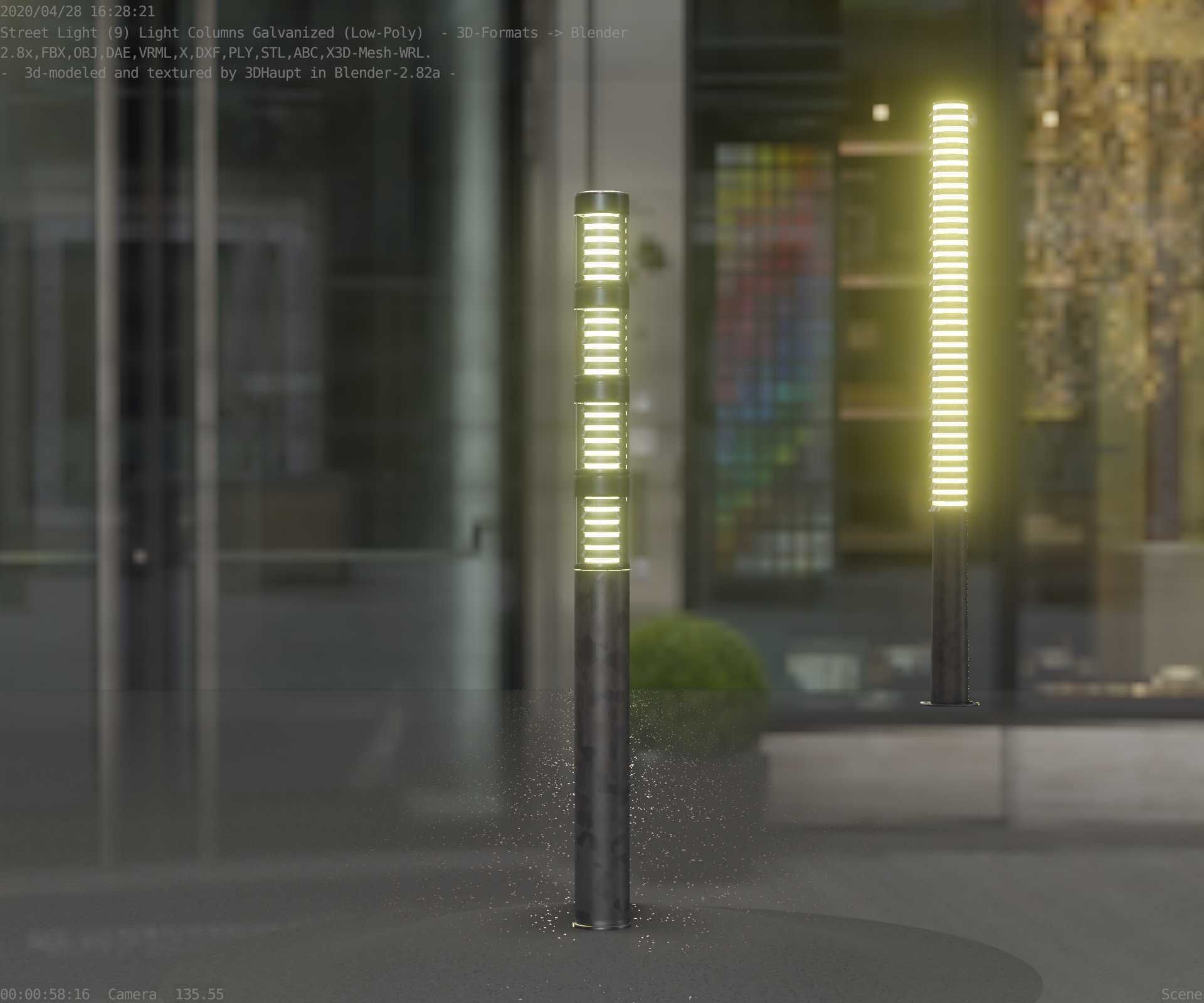Galvanized Light-Column -15- Street-Light 9 Low-poly 3D model_36