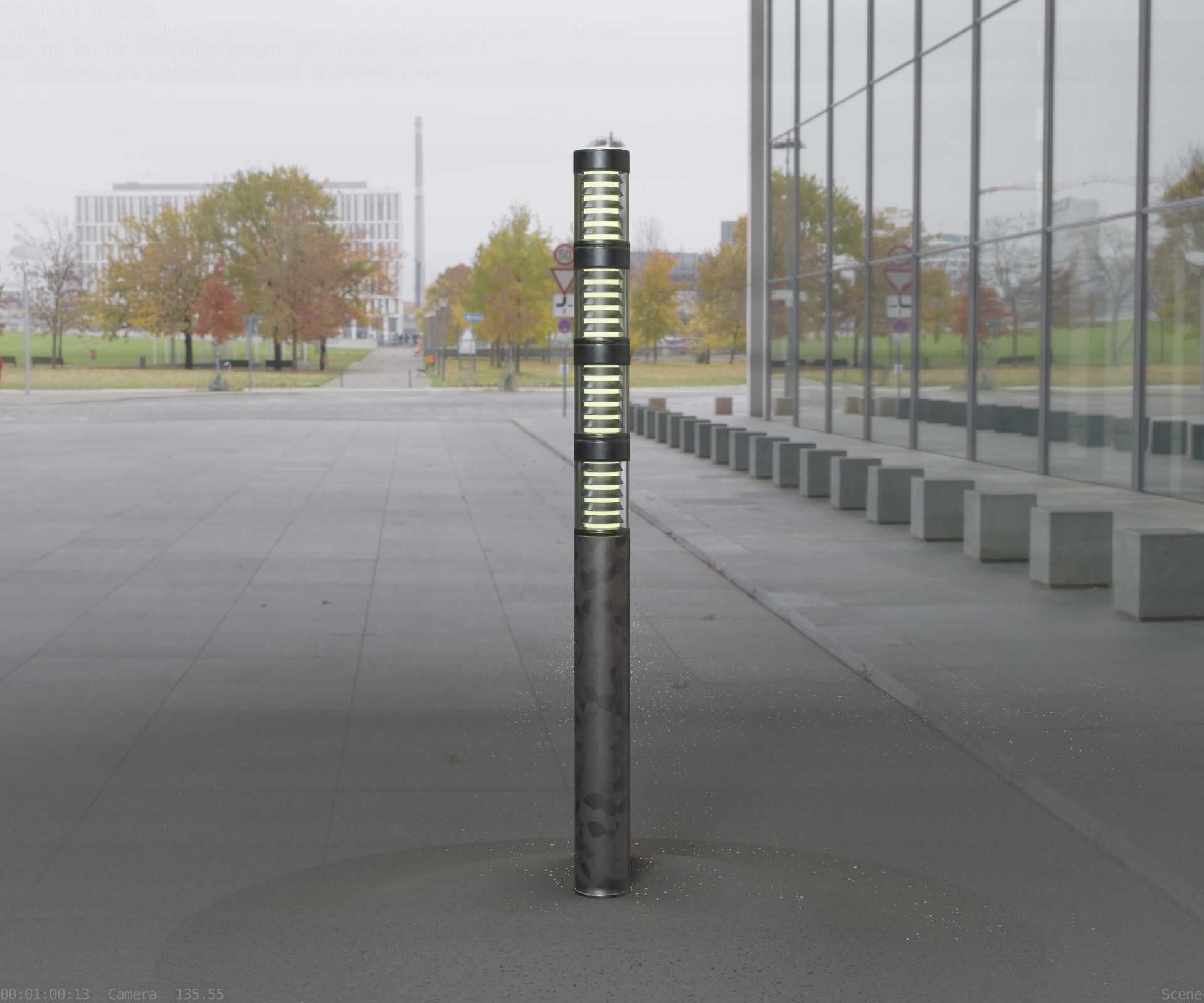 Galvanized Light-Column -15- Street-Light 9 Low-poly 3D model_13